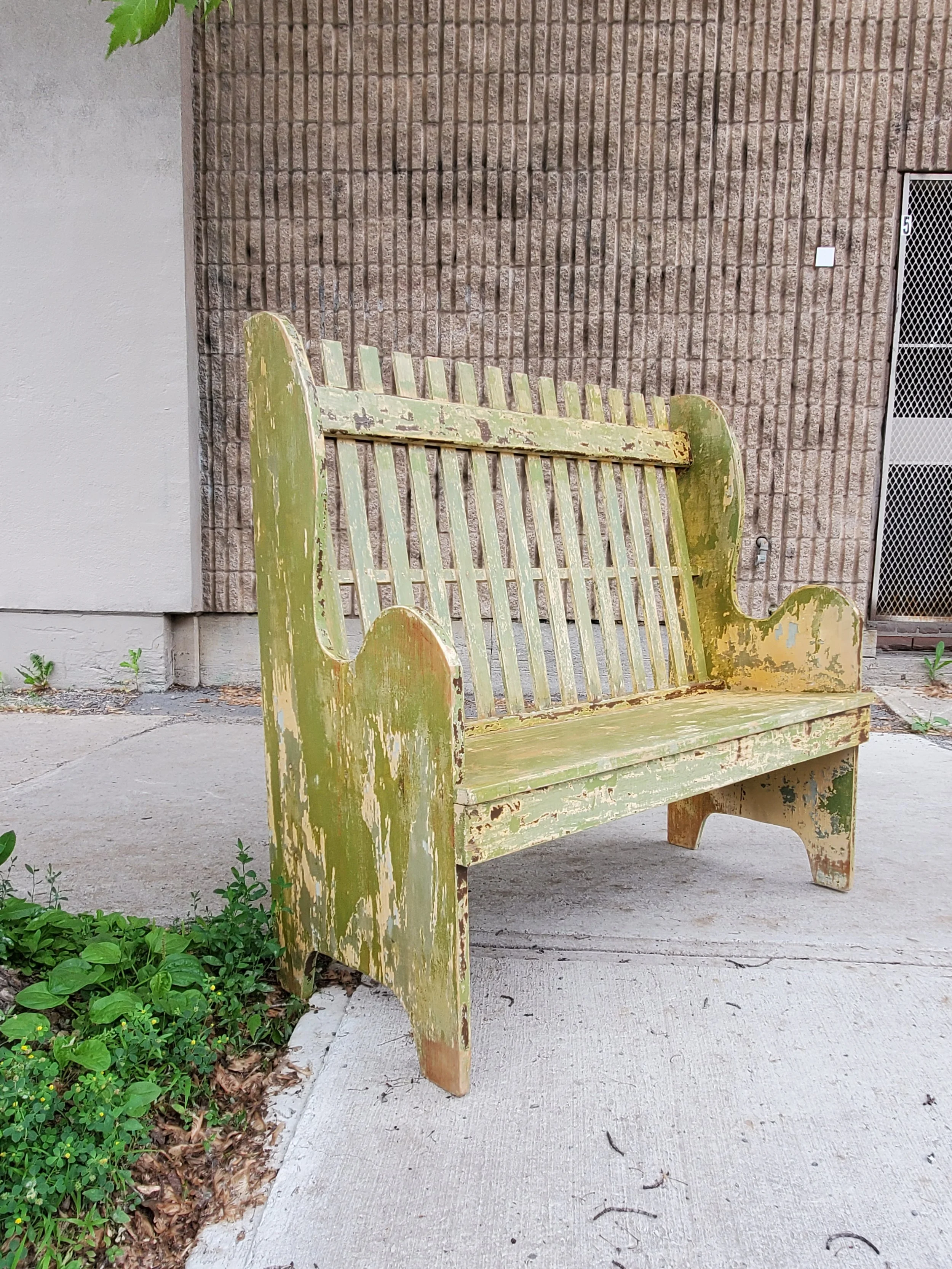 Banc de jardin en bois country antique C 1462