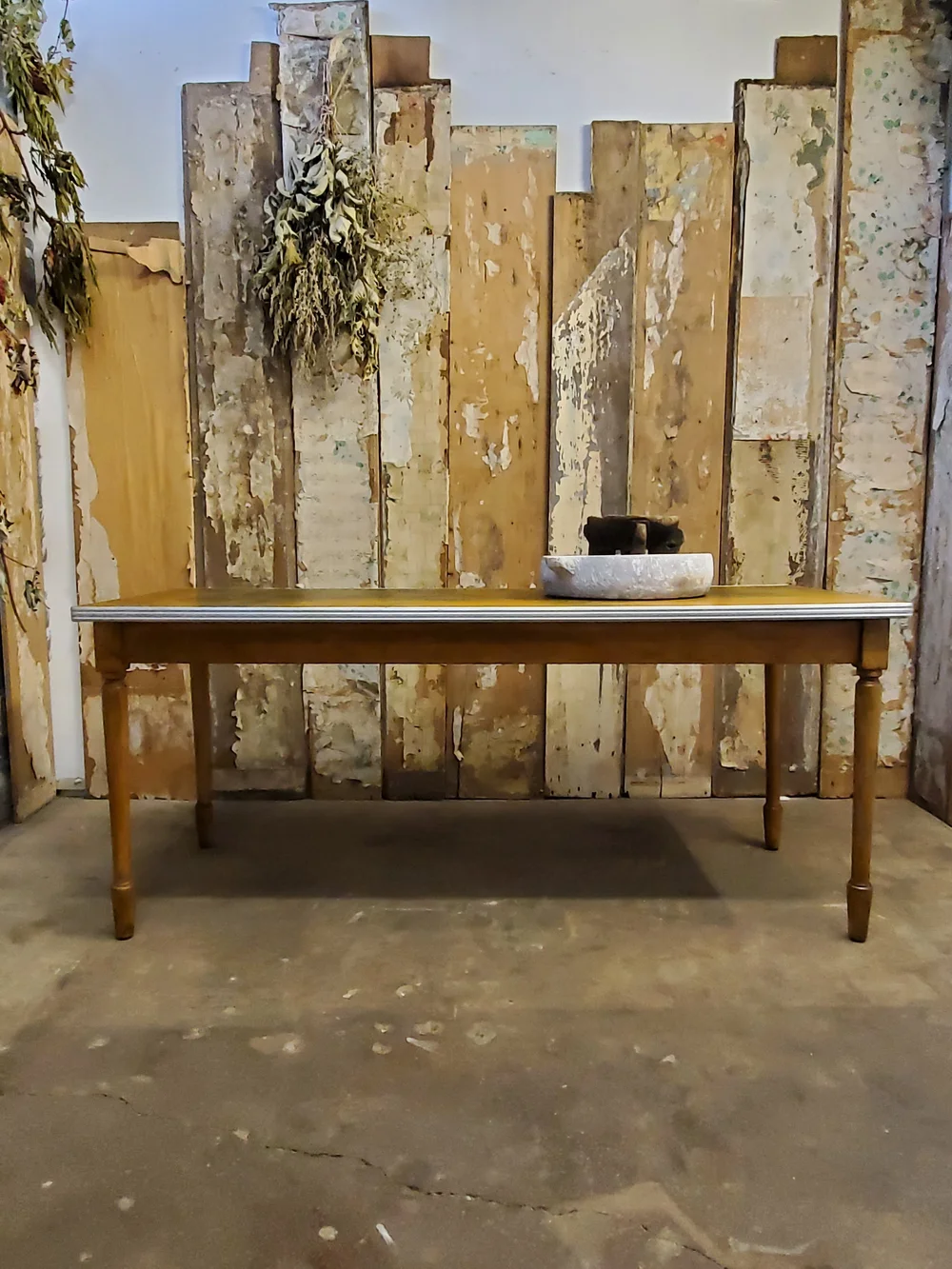 Table style Eiffel acier et bois - Bélesta