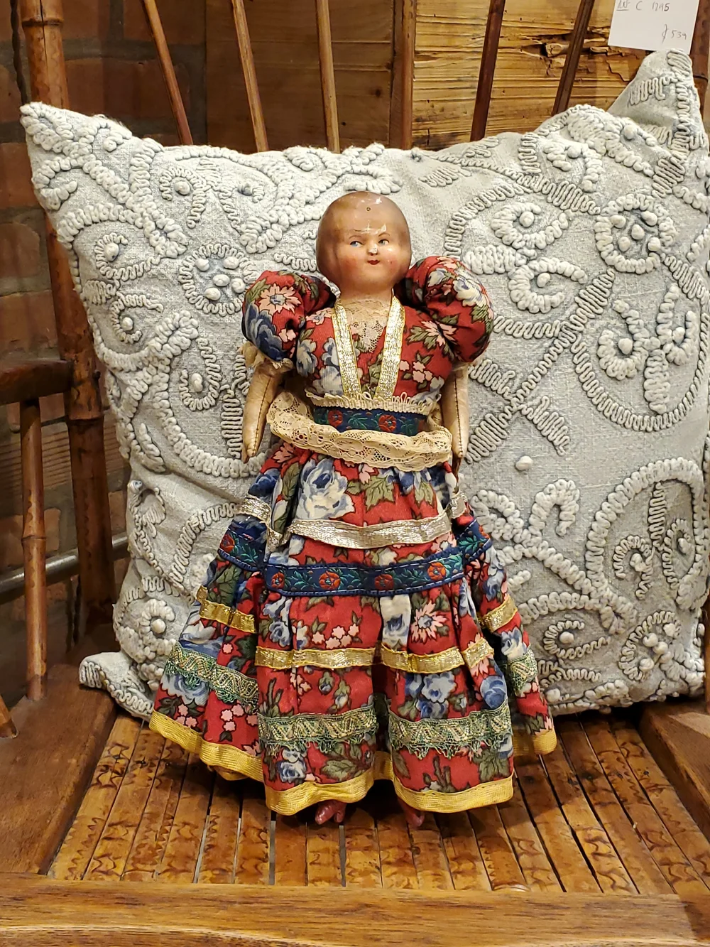 Statue figurine miniature poupée céramique tissu art déco collection