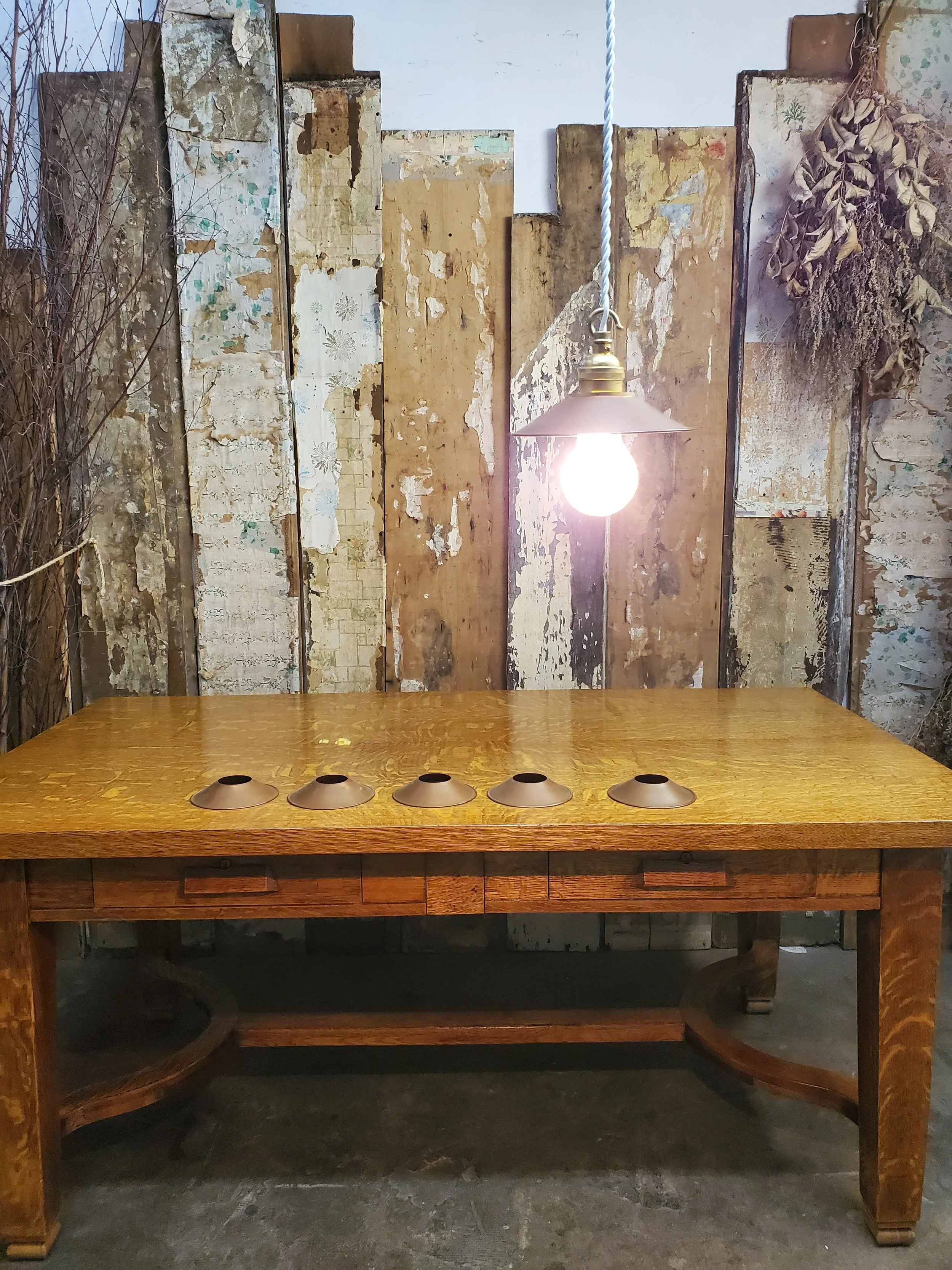 Suspension en china hat en cuivre vintage L 3047