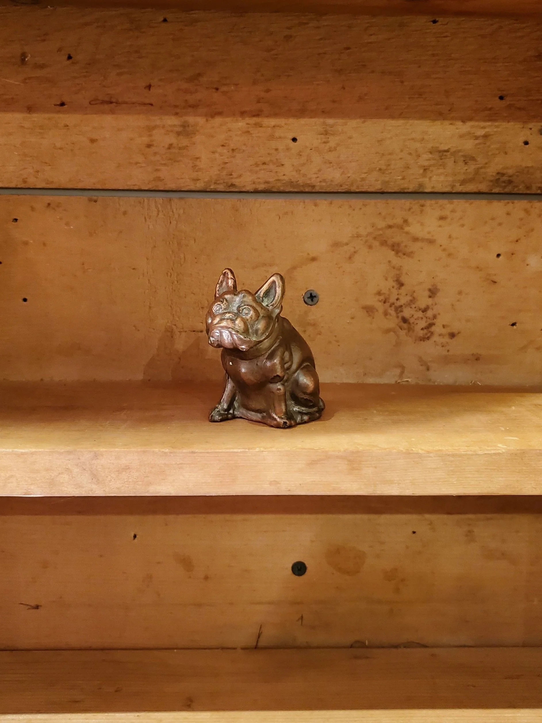 Figurine déco en cuivre Bulldog antique AC 5974