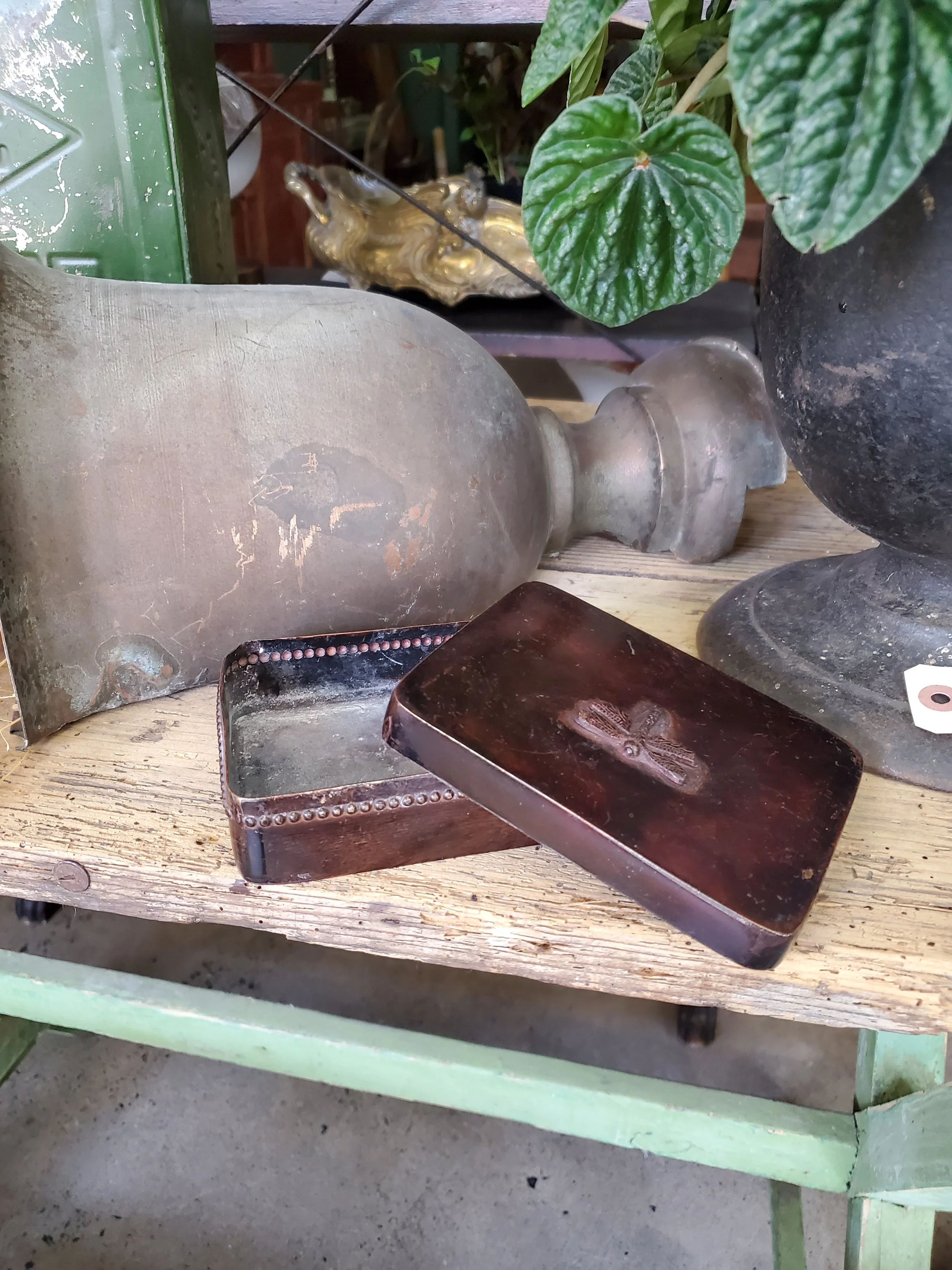 Boite en cuivre Libellule antique AC 6403