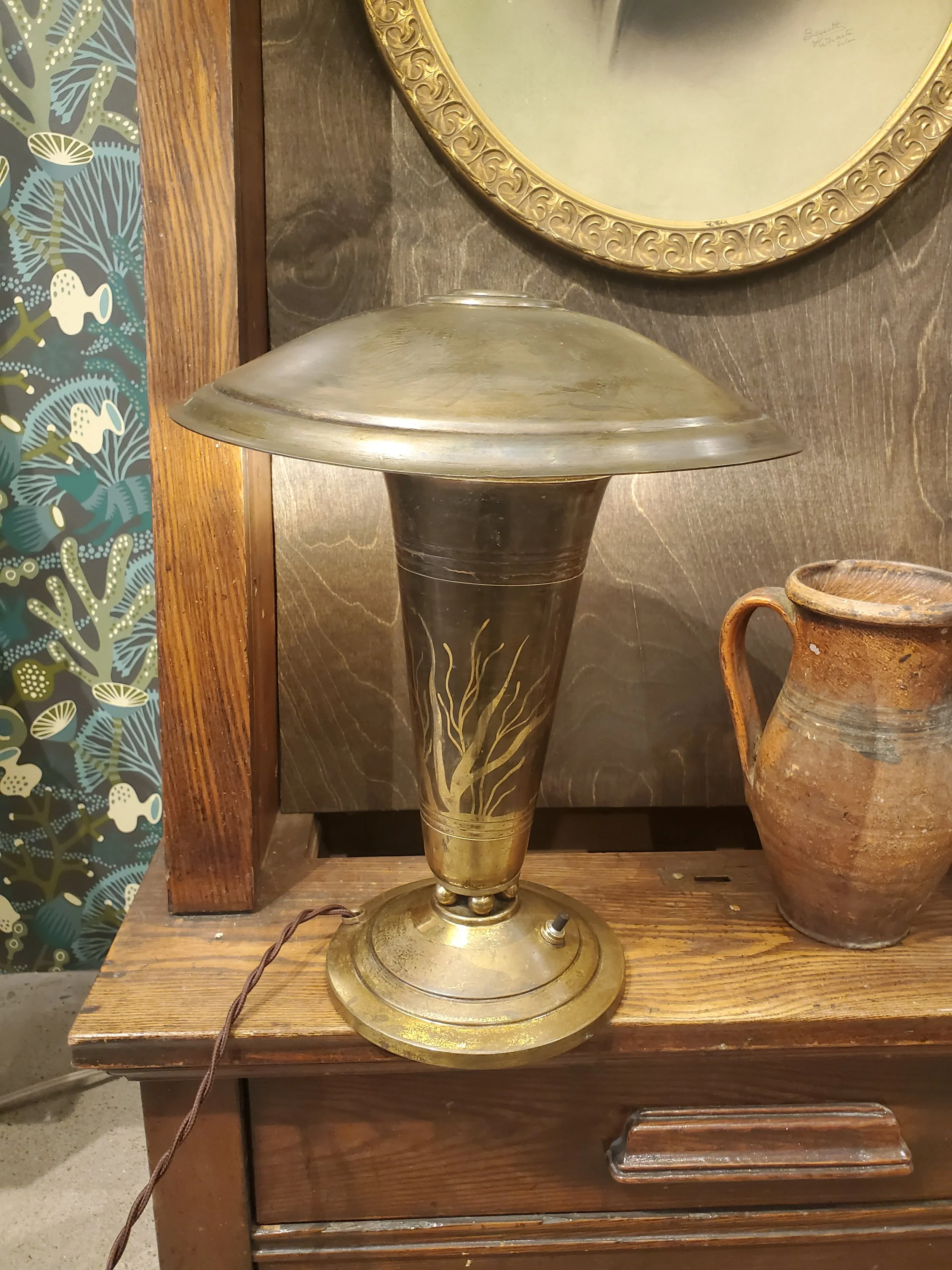Lampe de bureau en laiton L.GERFAUX Art Nouveau antique L 3316