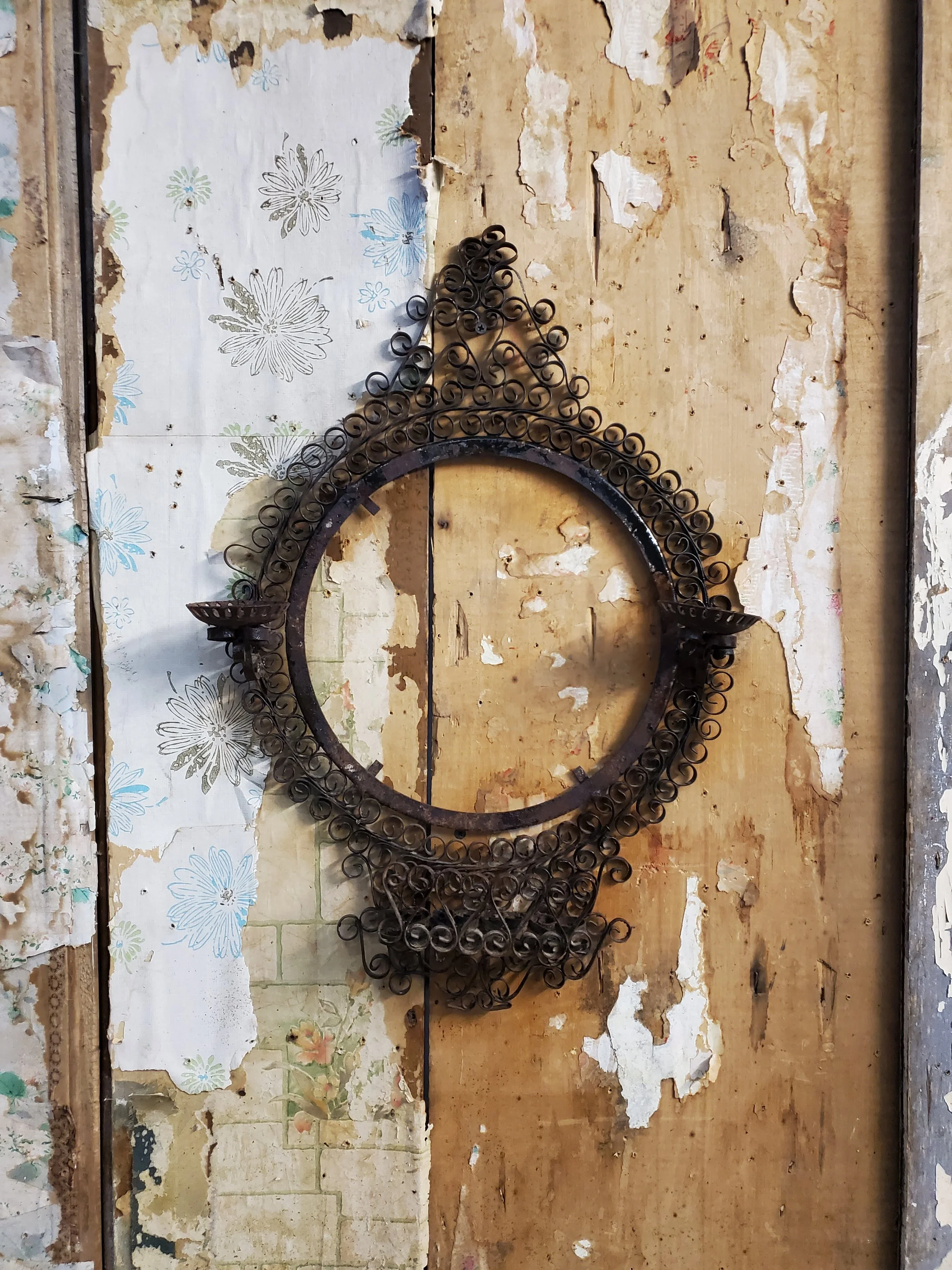 Miroir mural en fer forgé CHANTY Vallauris vintage AC