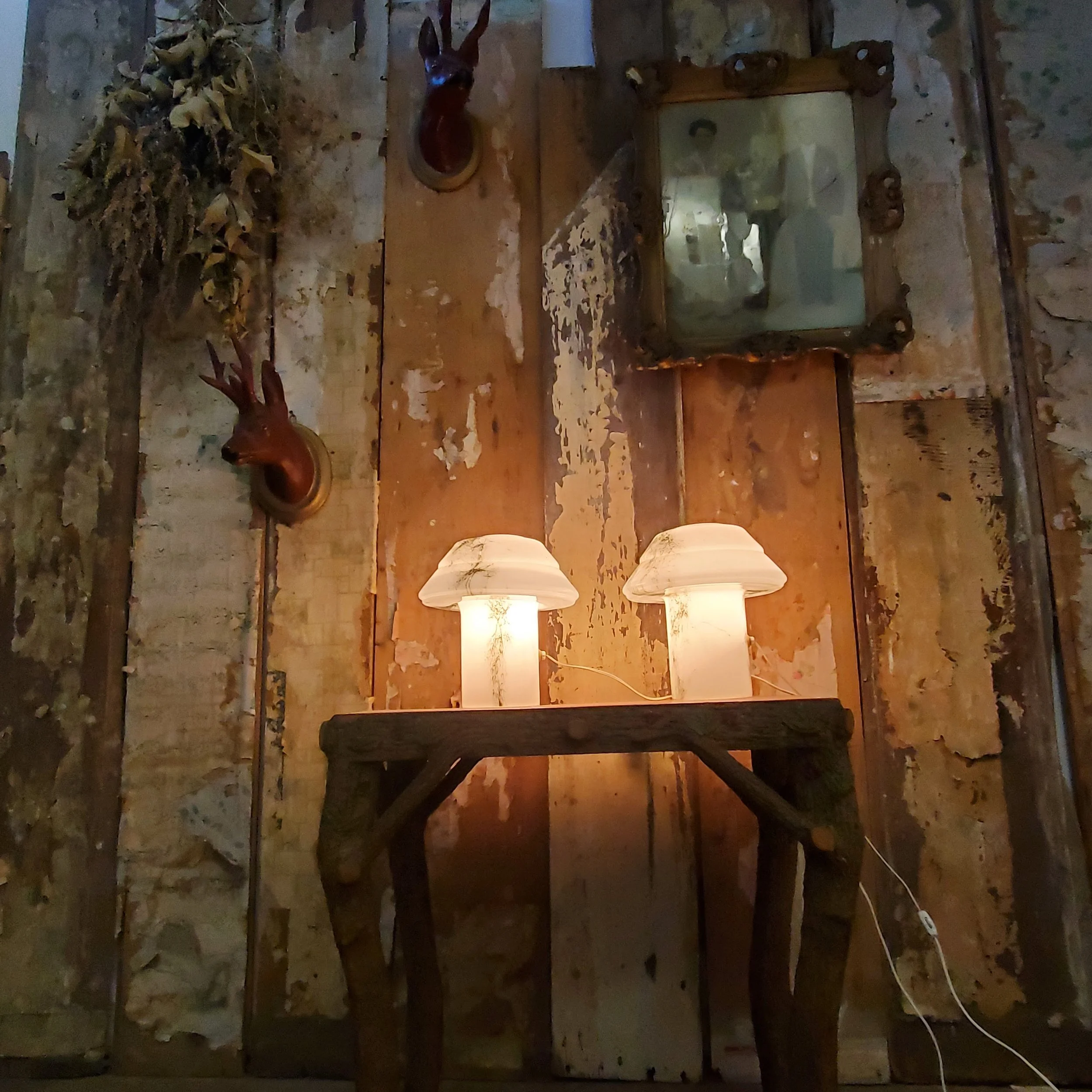 Lampe de table en verre Murano vintage L 2731