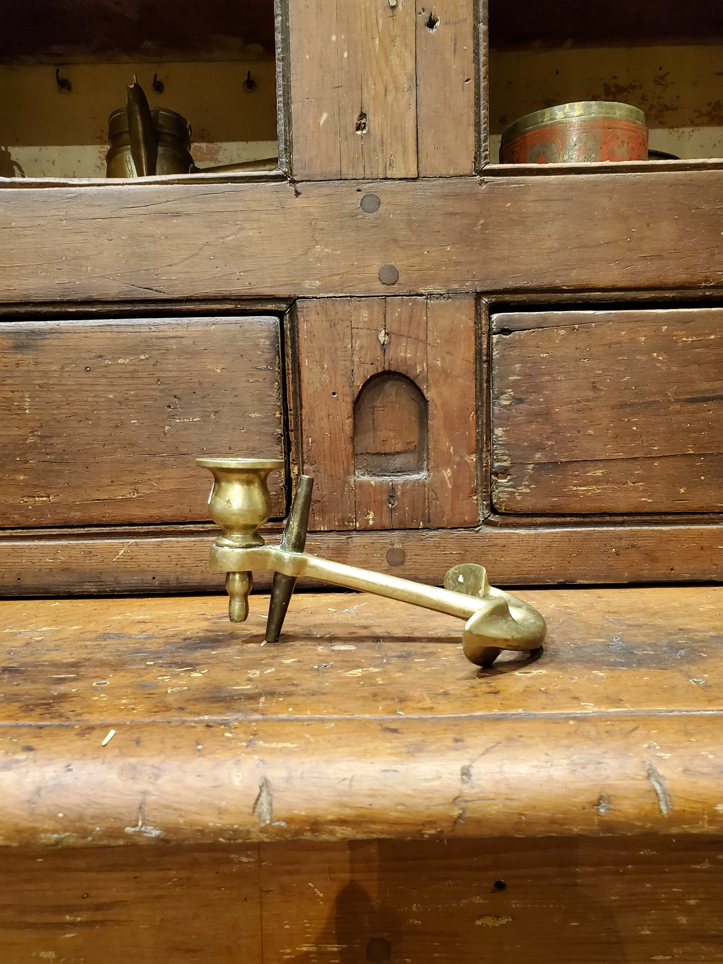 Bougeoir ancre de marine en laiton vintage P 344