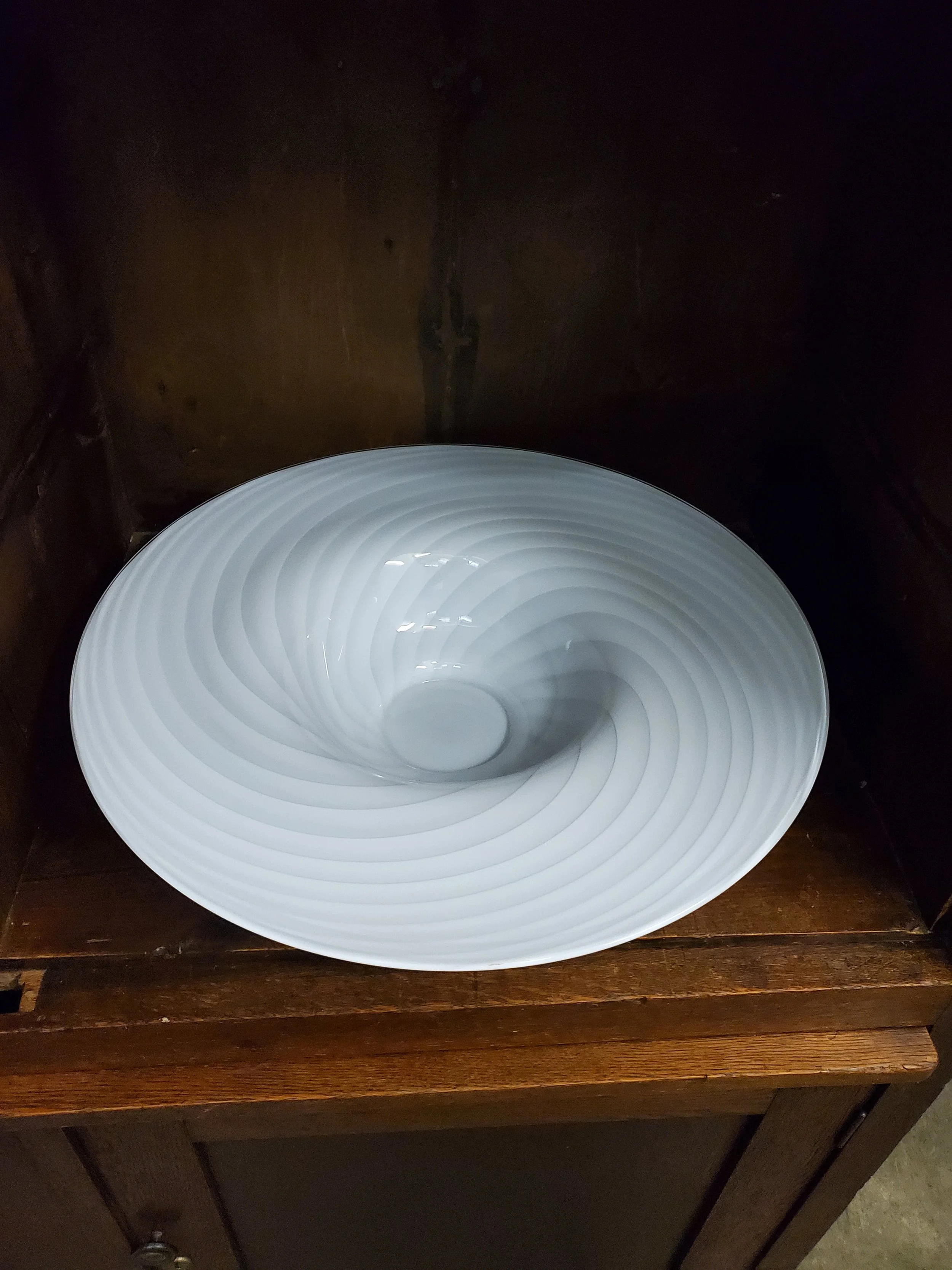 Coupe à fruit bowl en verre Murano VENINI filigrana vintage AC