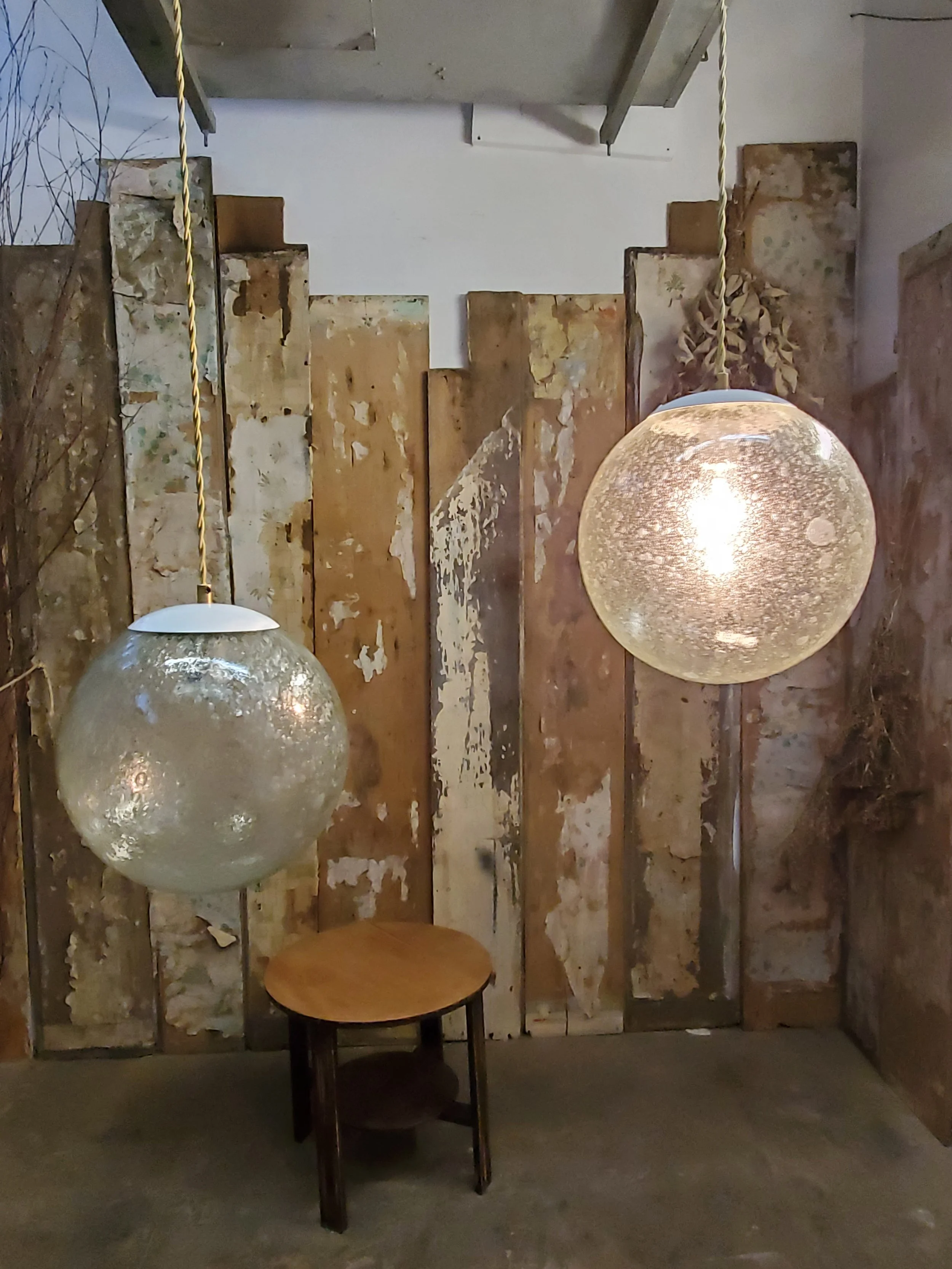 Suspension boule en verre type bubbles vintage L 3097