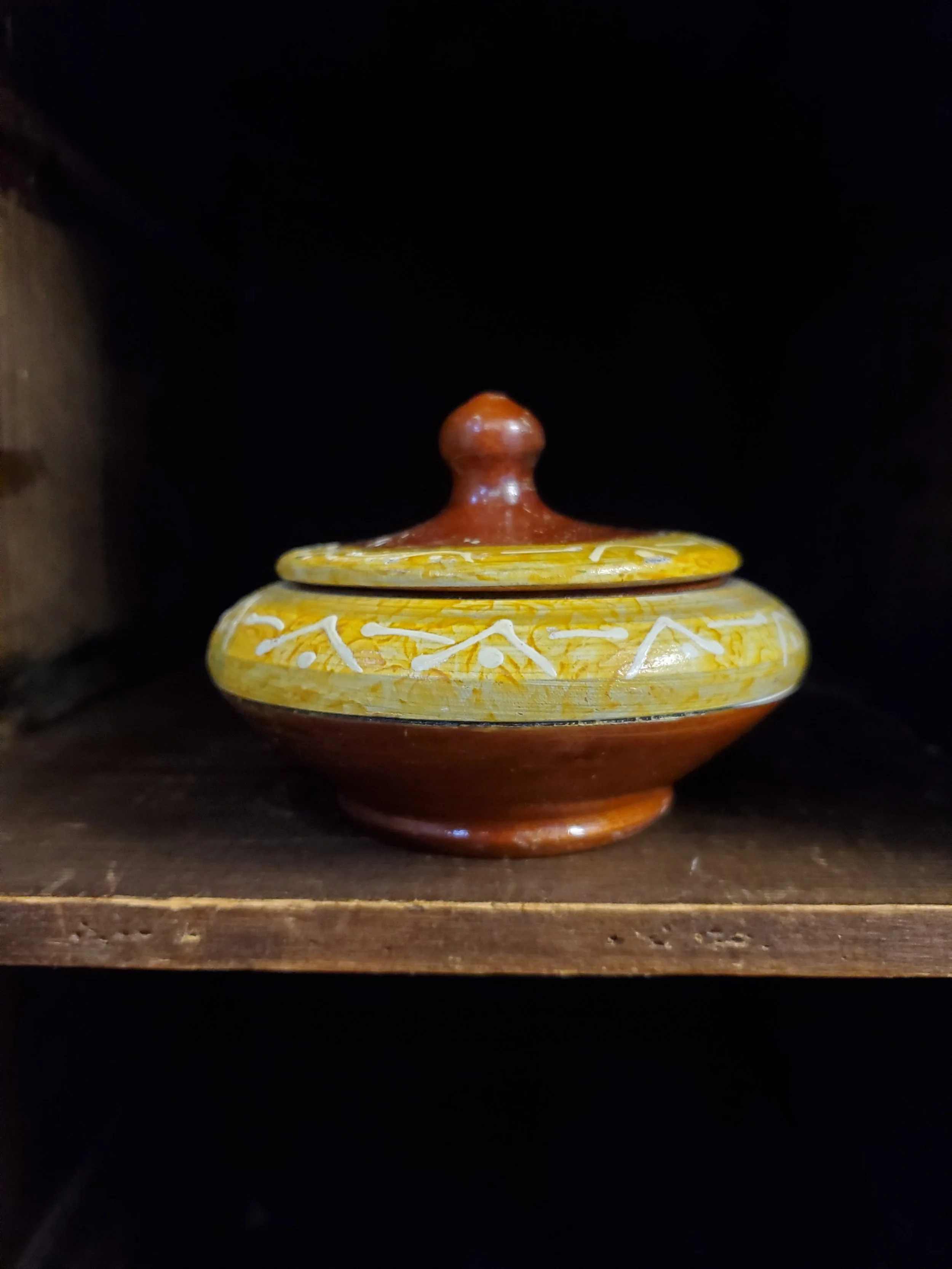 Contenant en bois tourné vintage AC 6053