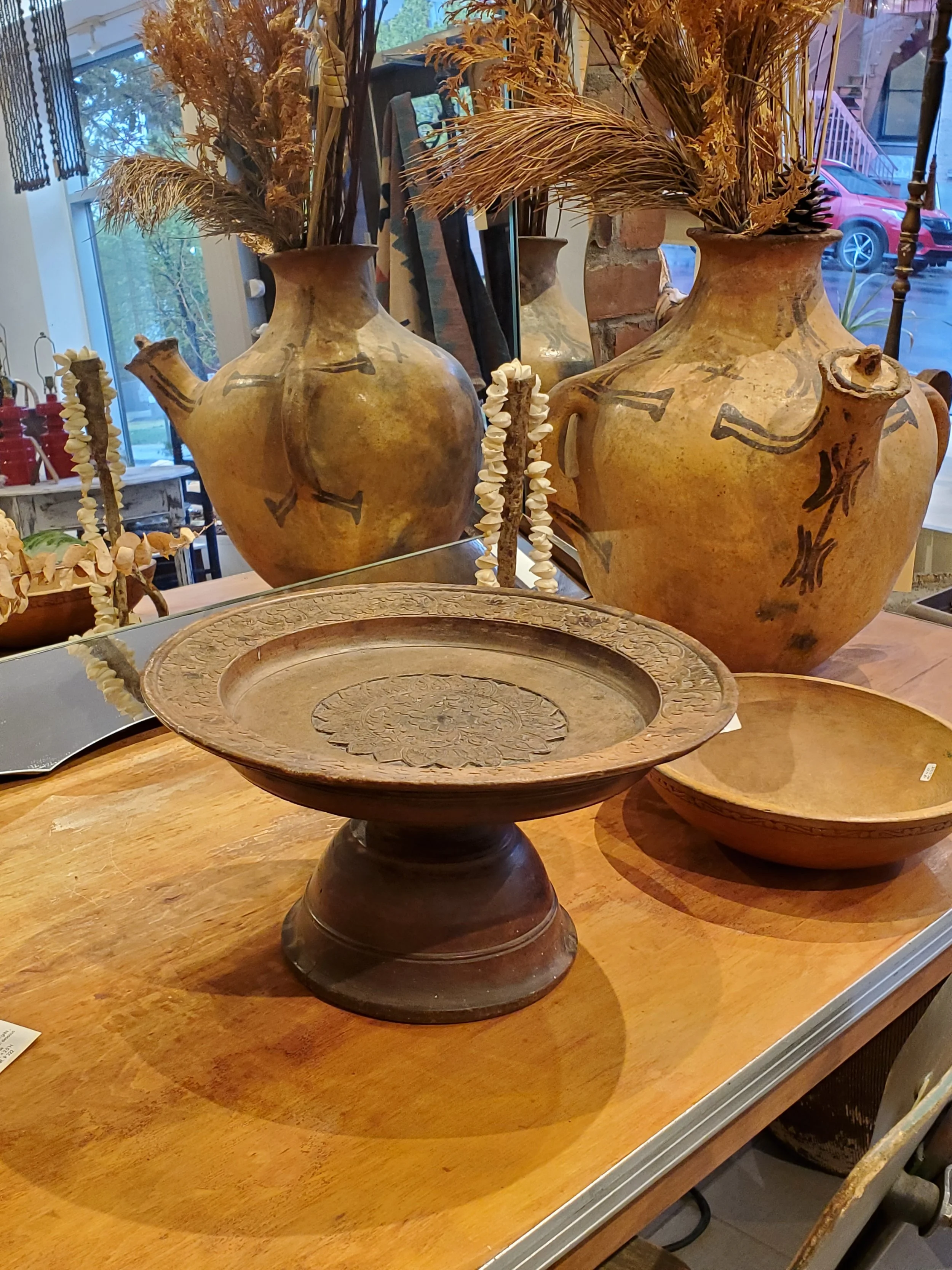 Stand de table indien en bois vintage AC 6208