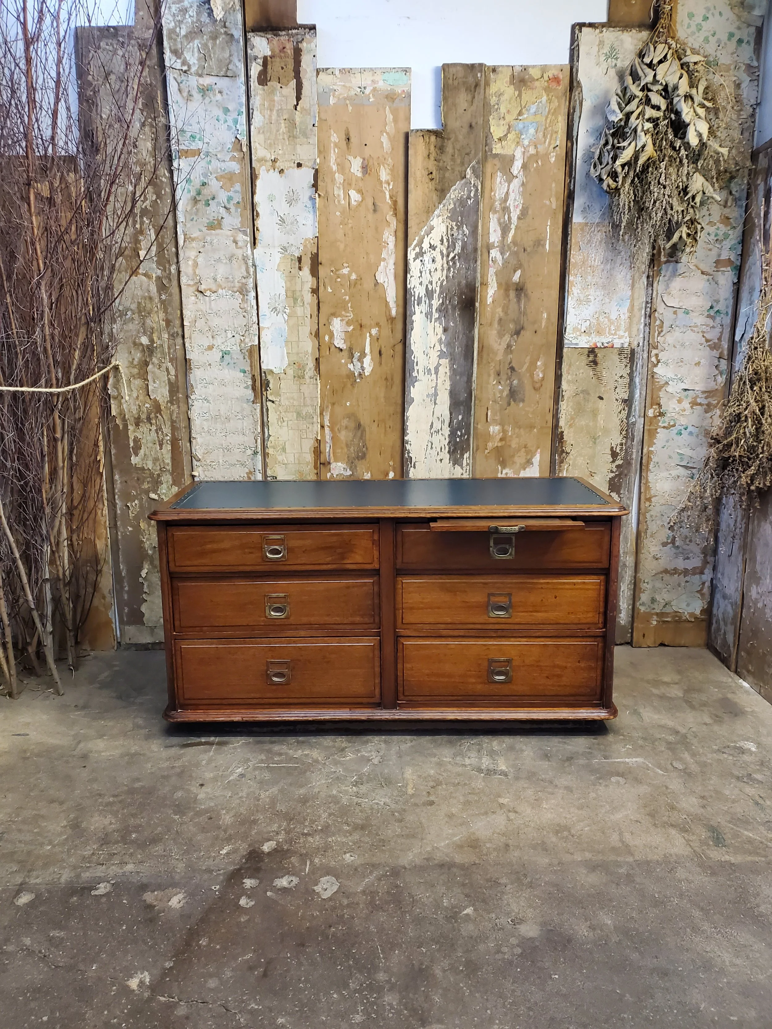 Meuble de mercerie 6 tiroirs en bois antique M 1699