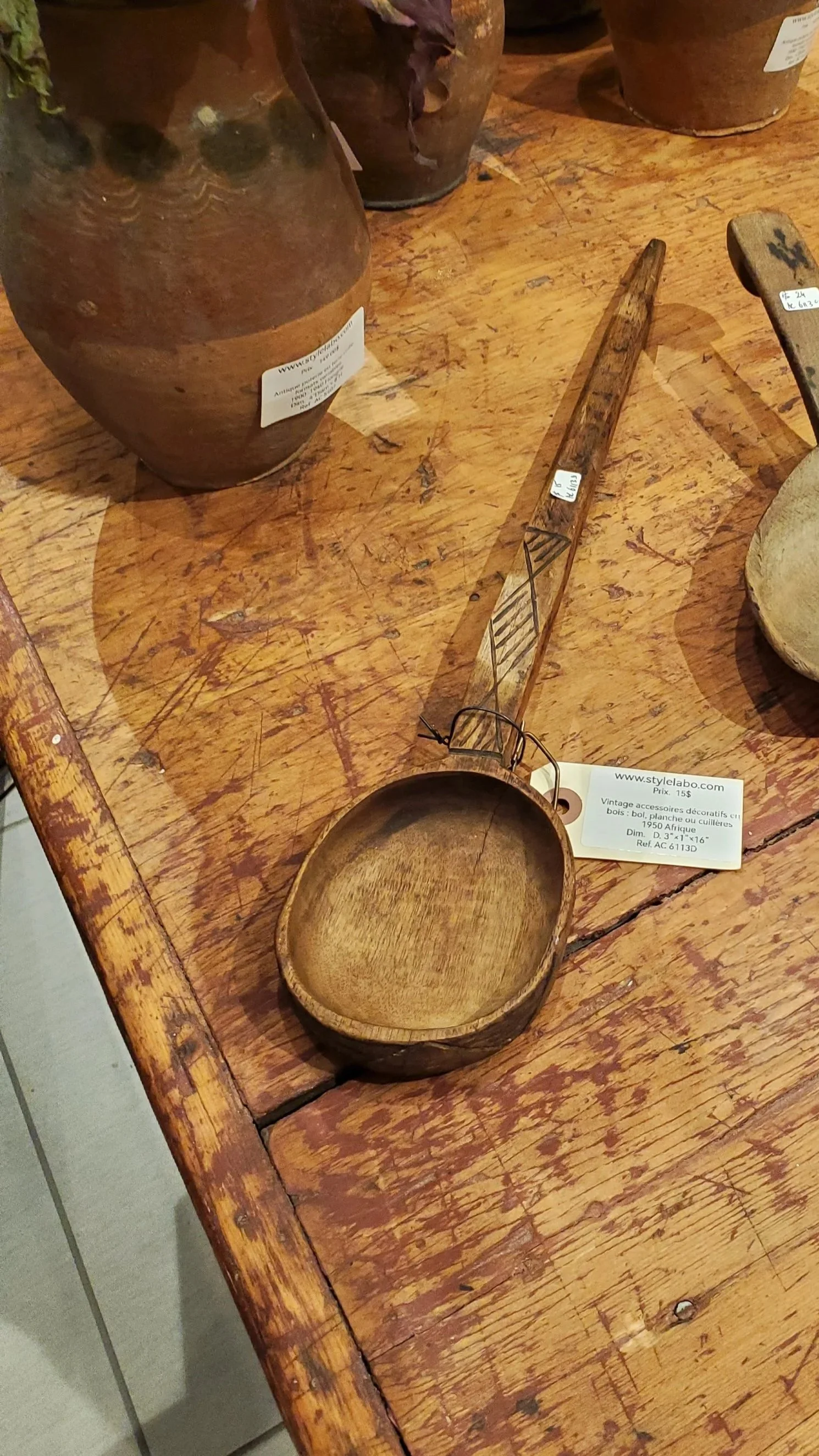 Accessoires décoratifs en bois cuillere vintage AC 6113