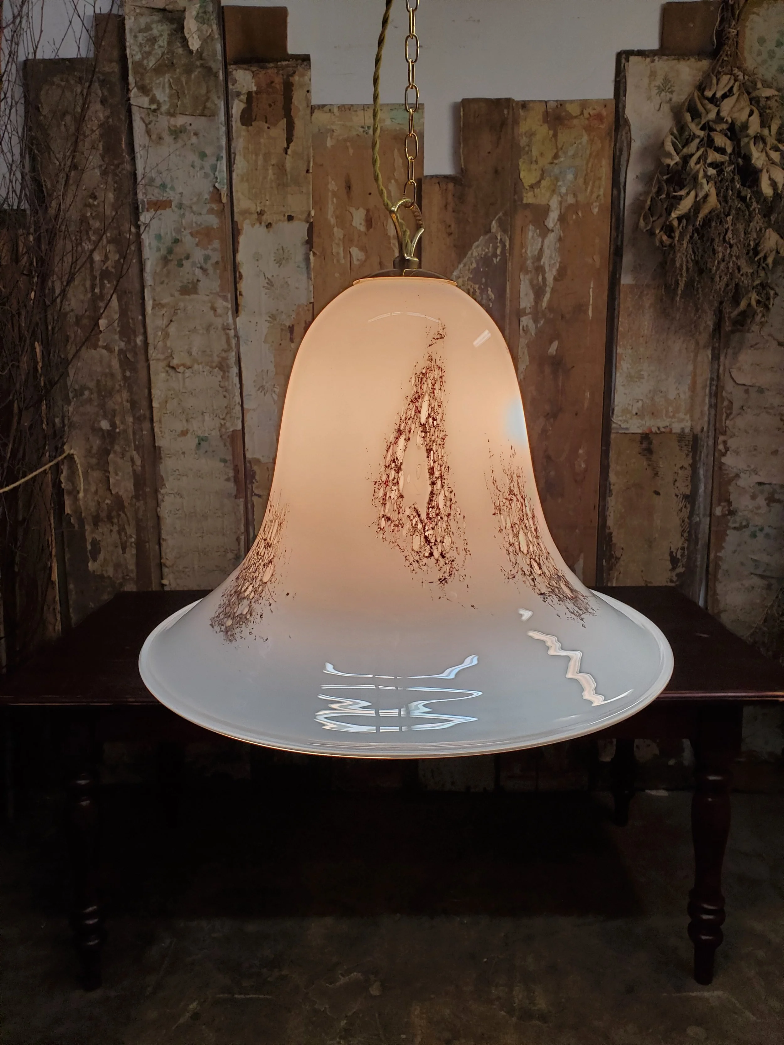 Suspension dôme en verre Murano vintage L 3056