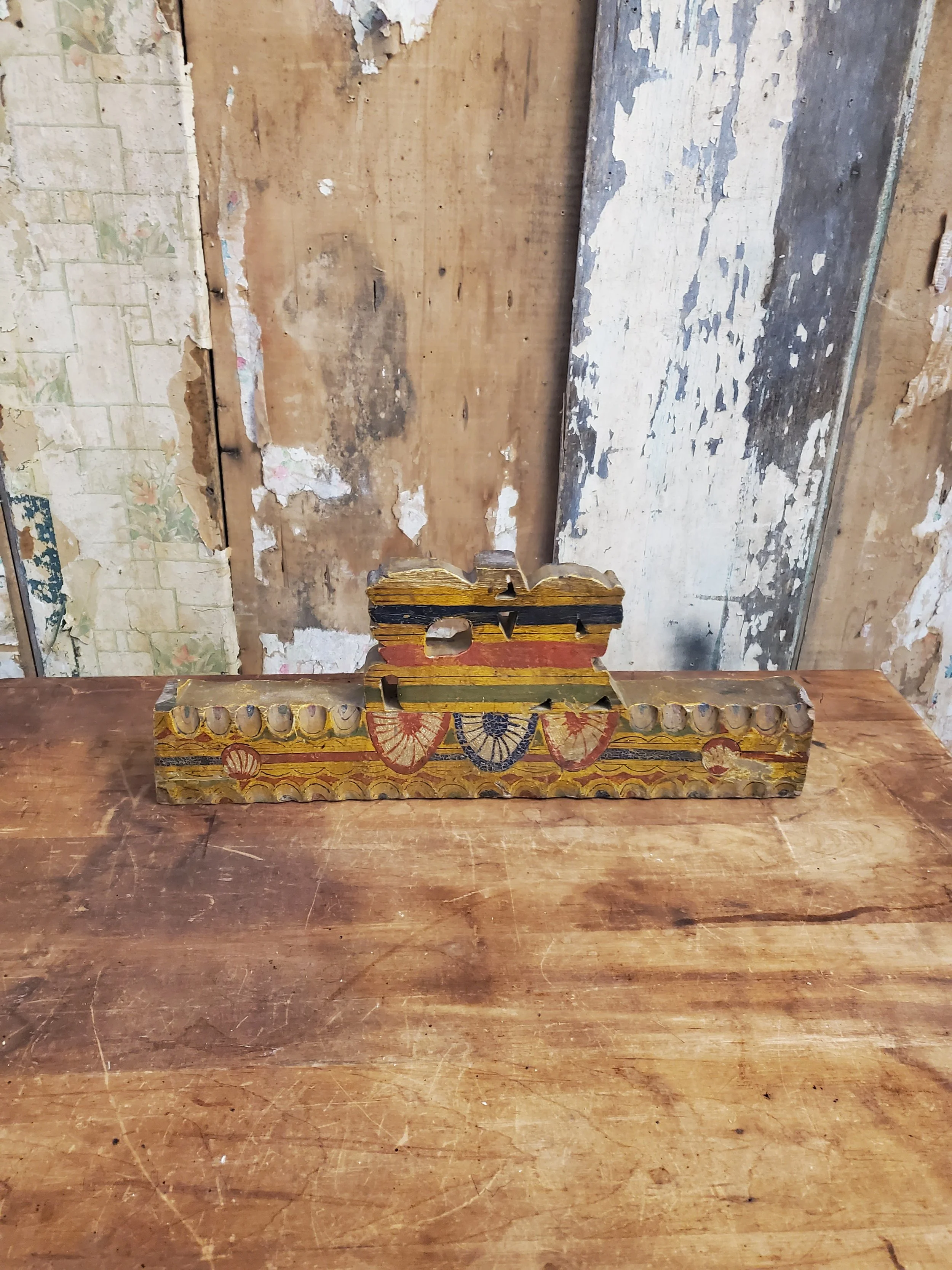 Moulure décorative indienne en bois vintage AC 6095