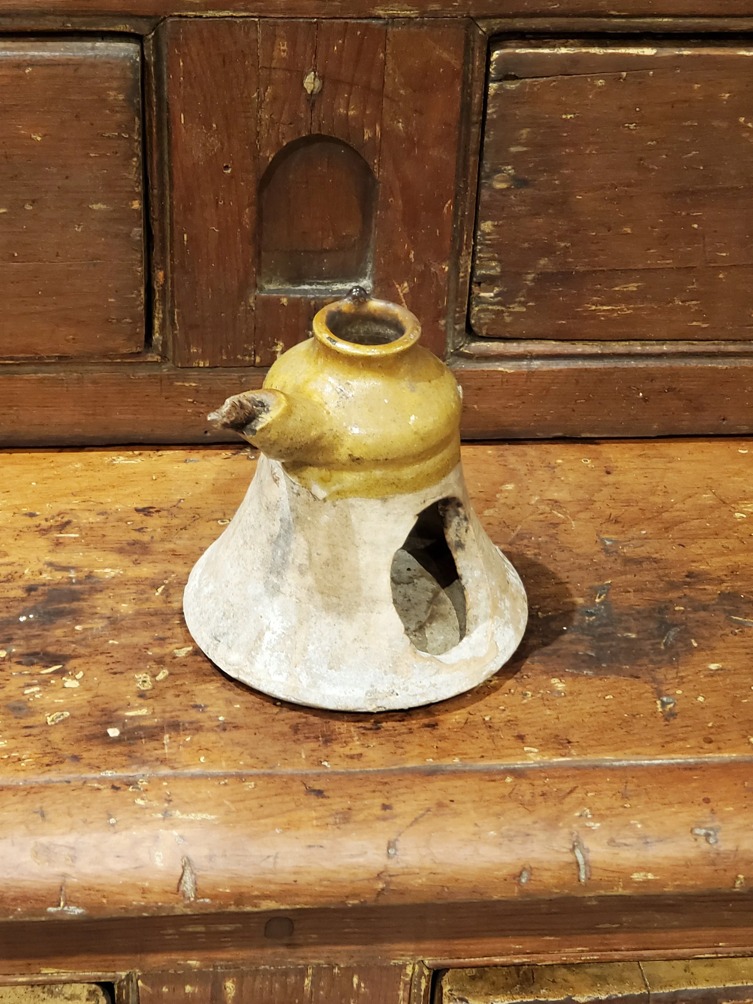 Brûleur en terre cuite émaillée antique AC 6120