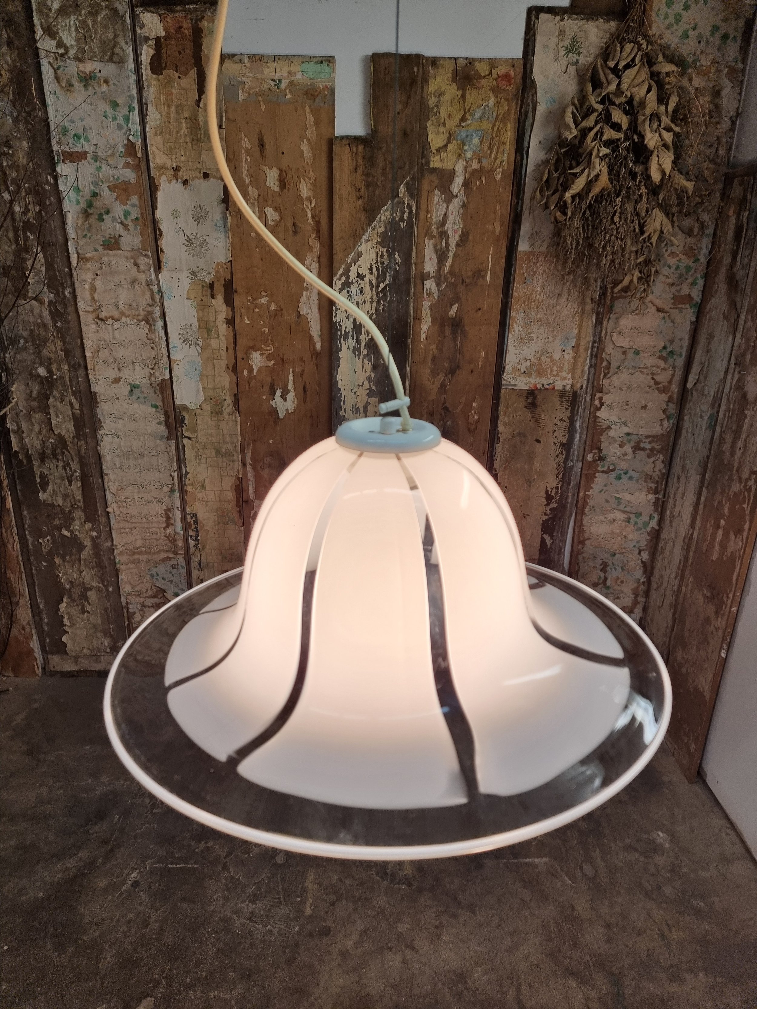 Suspension dôme en verre Murano vintage L 3360