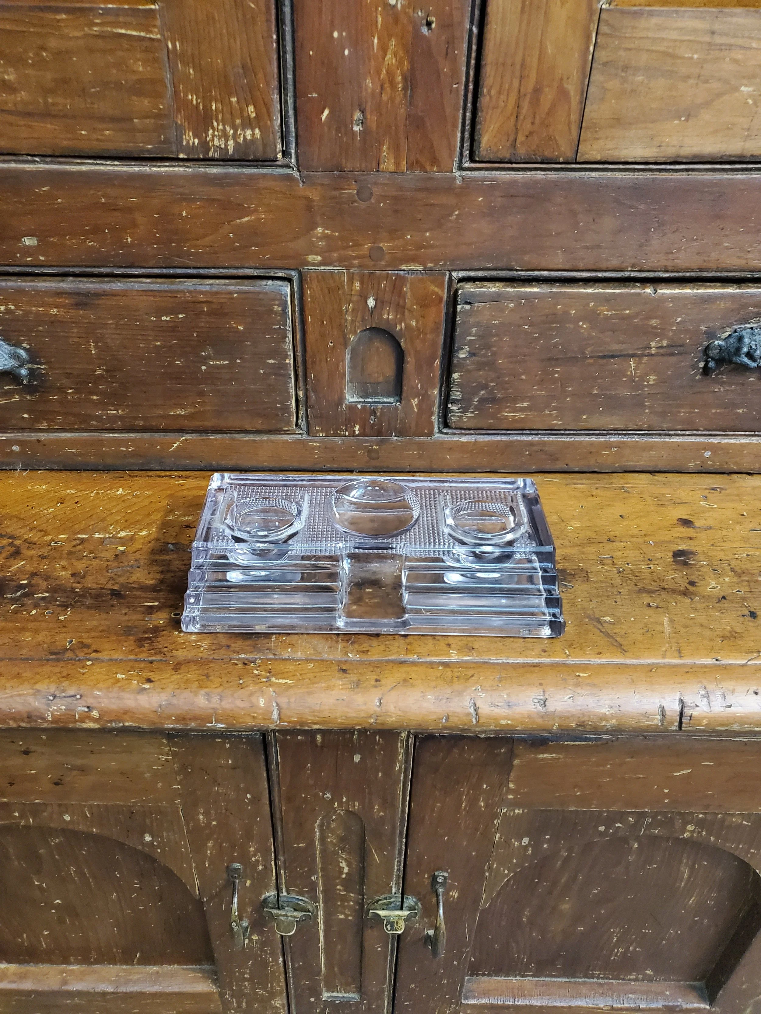 Encrier en verre Art deco antique AC 6058