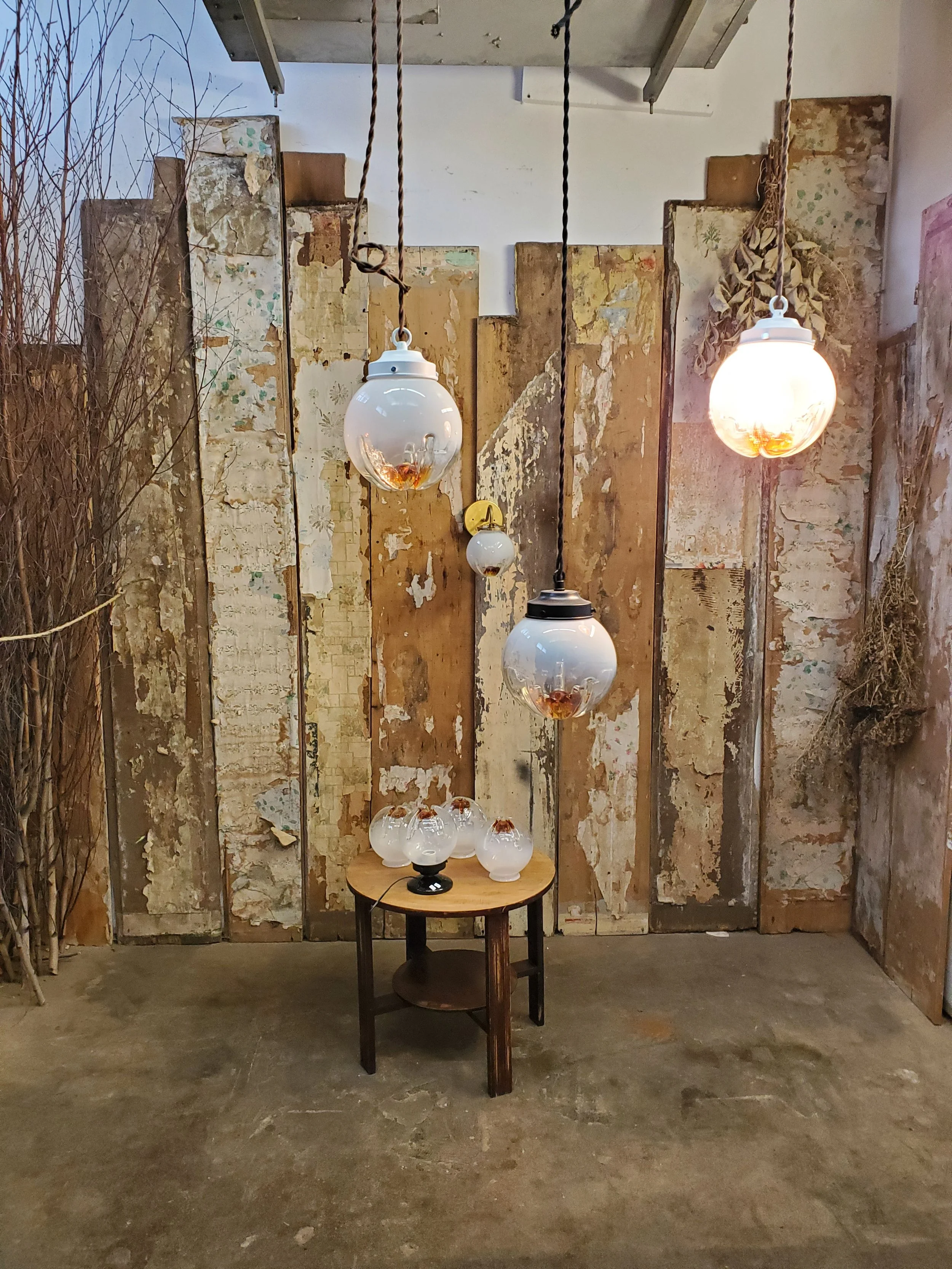 Suspension plafonnier ou applique murale verre Murano vintage L 2699