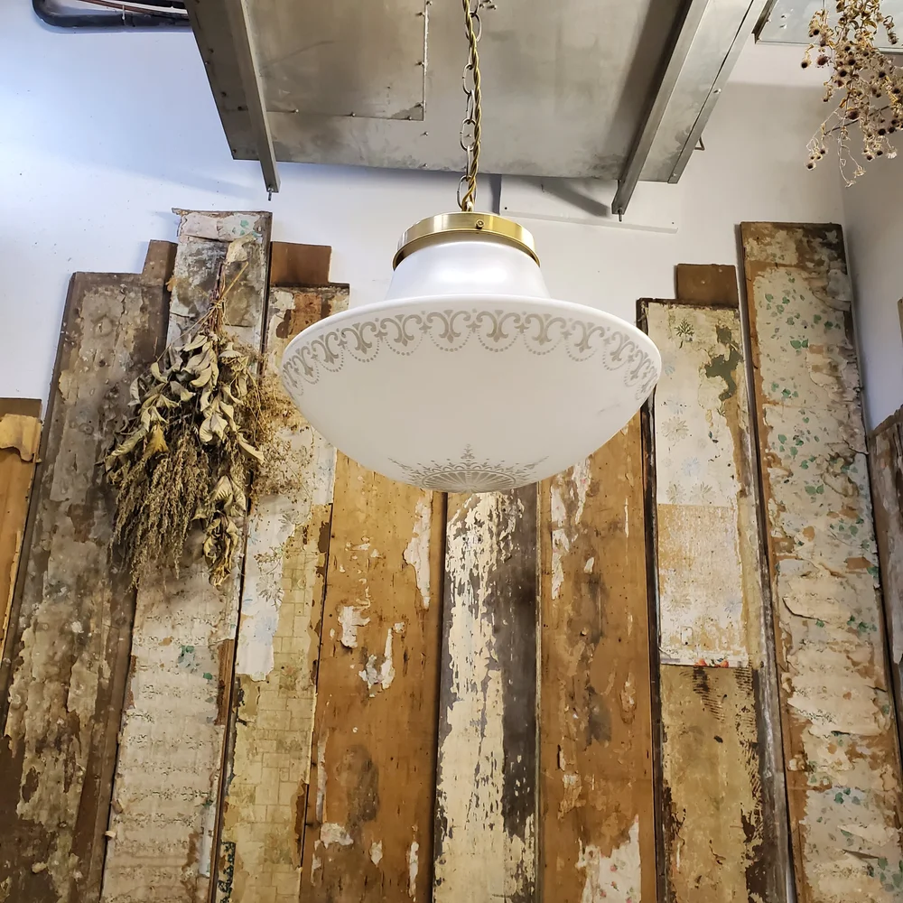 Grand Lustre Industriel Vintage Nickel Argenté – Suspension D'atelier 25 Cm