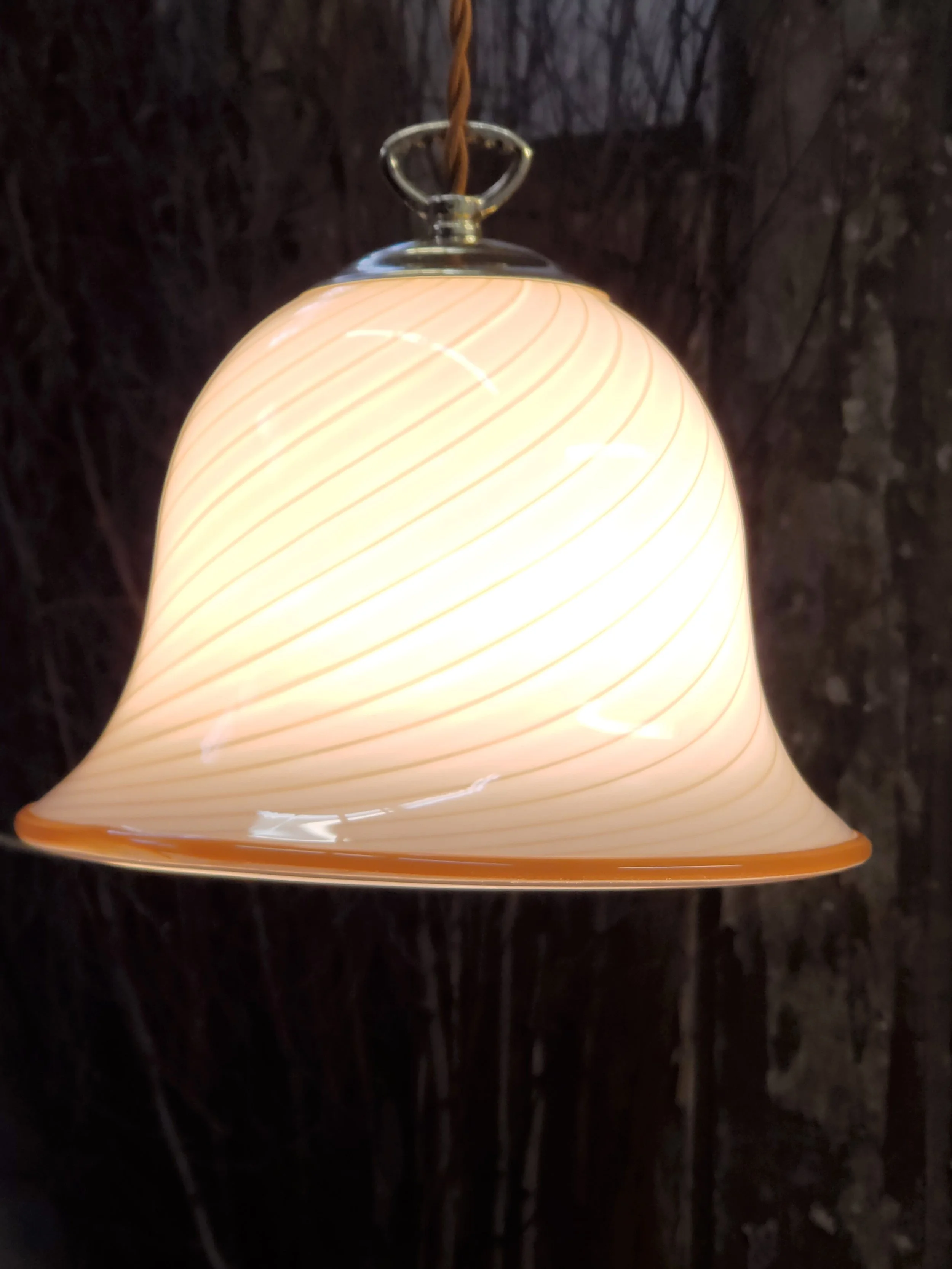 Suspension plafonnier en verre Murano vintage L 3124
