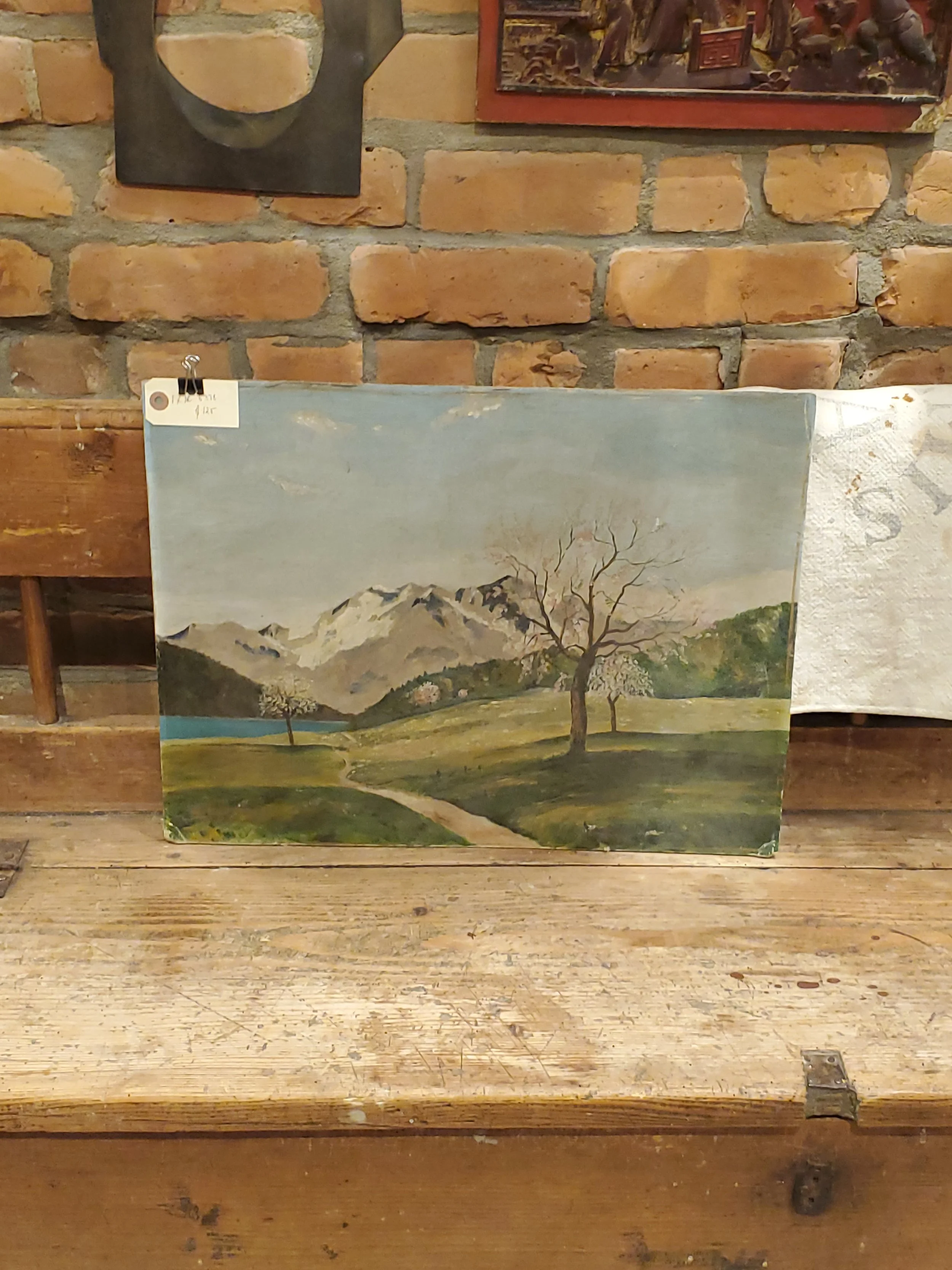 Cadre mural peinture sur carton Paysage vintage AC 6338