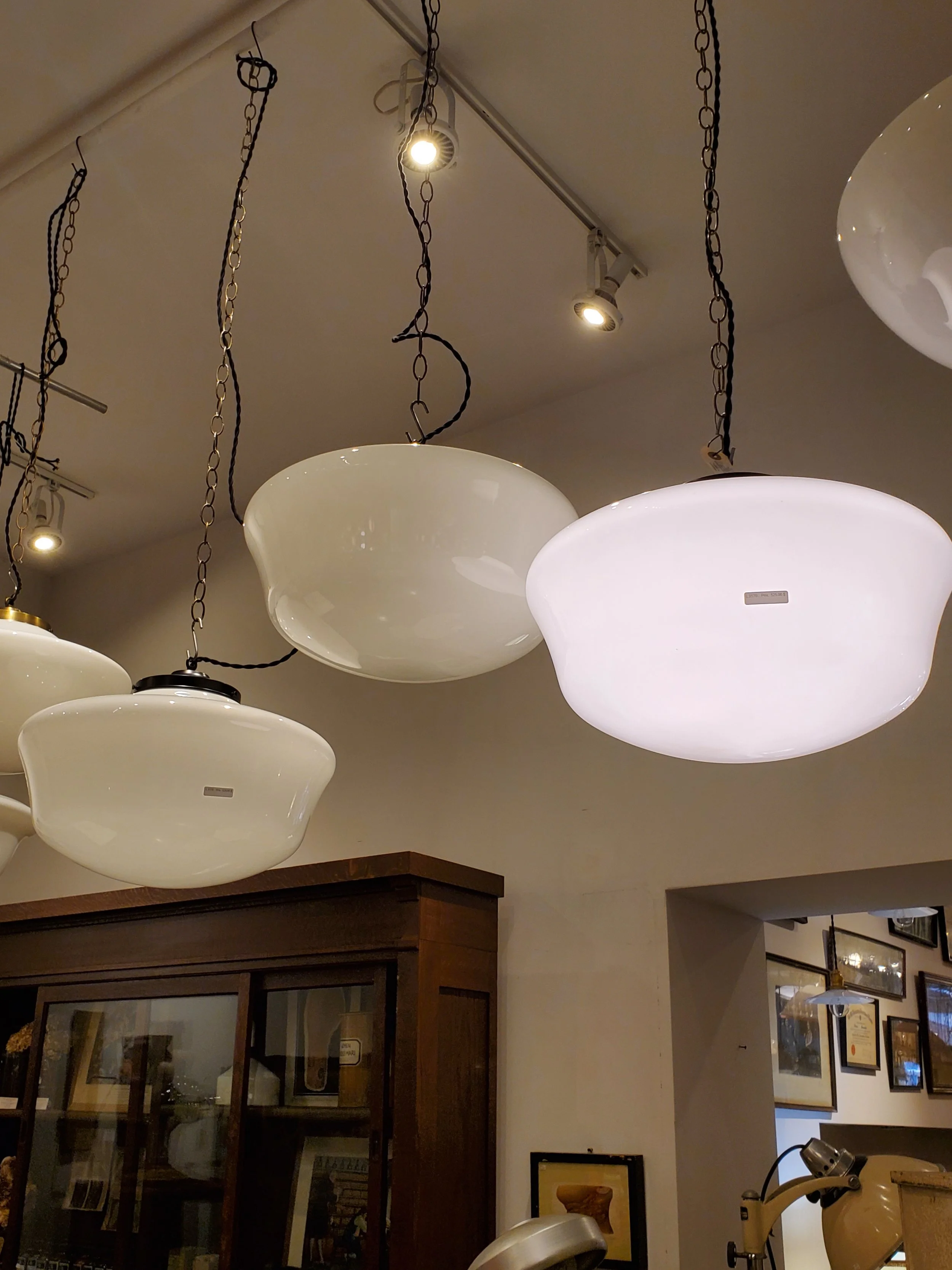 Suspension en verre opaline MONAX XL antique L 3170