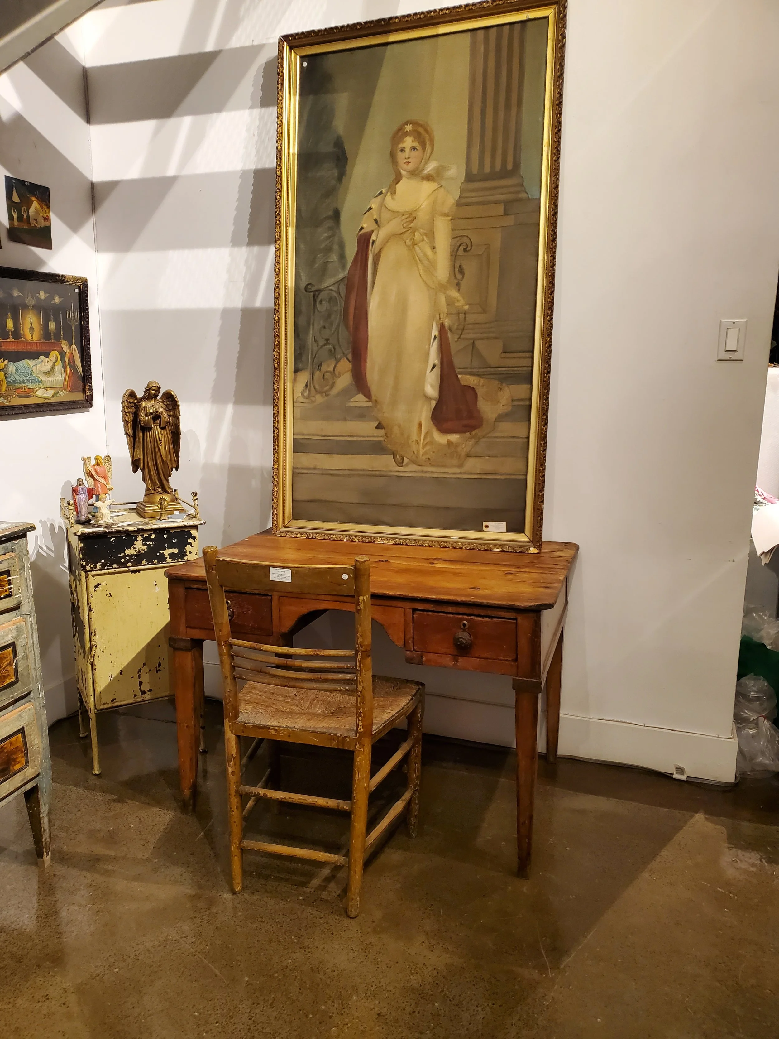 Bureau de campagne en bois antique M 1757