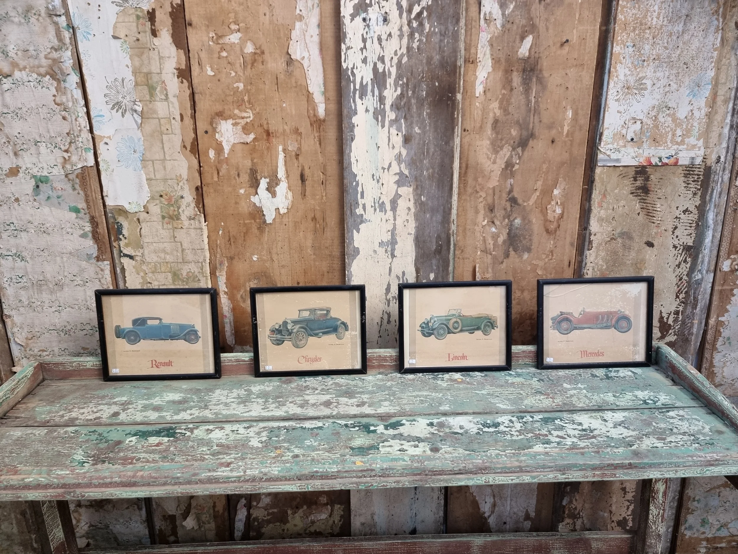 Cadre mural lithographie automobiles 1930 vintage AC 6424