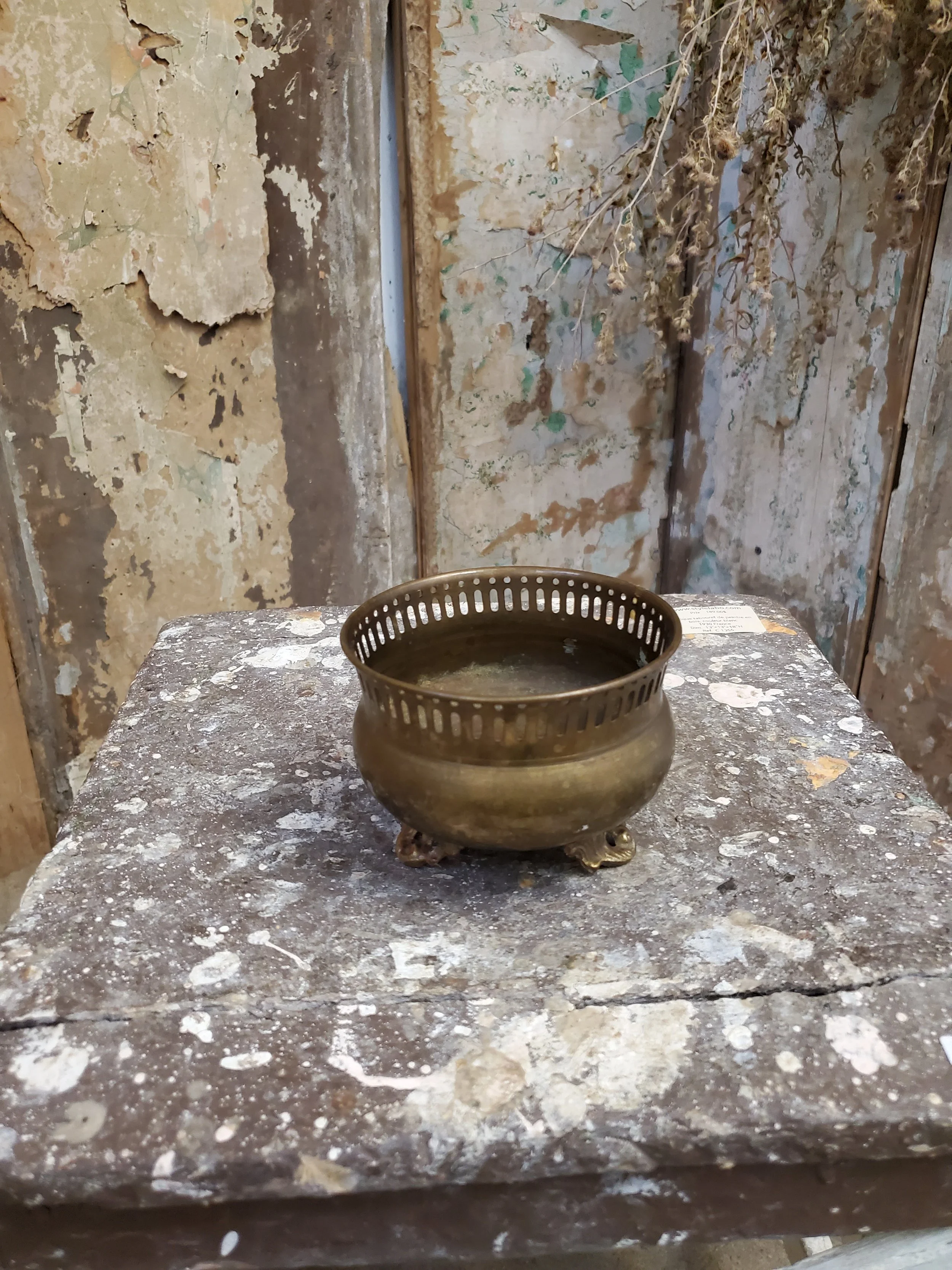 Jardinière décorative en laiton vintage AC 6313