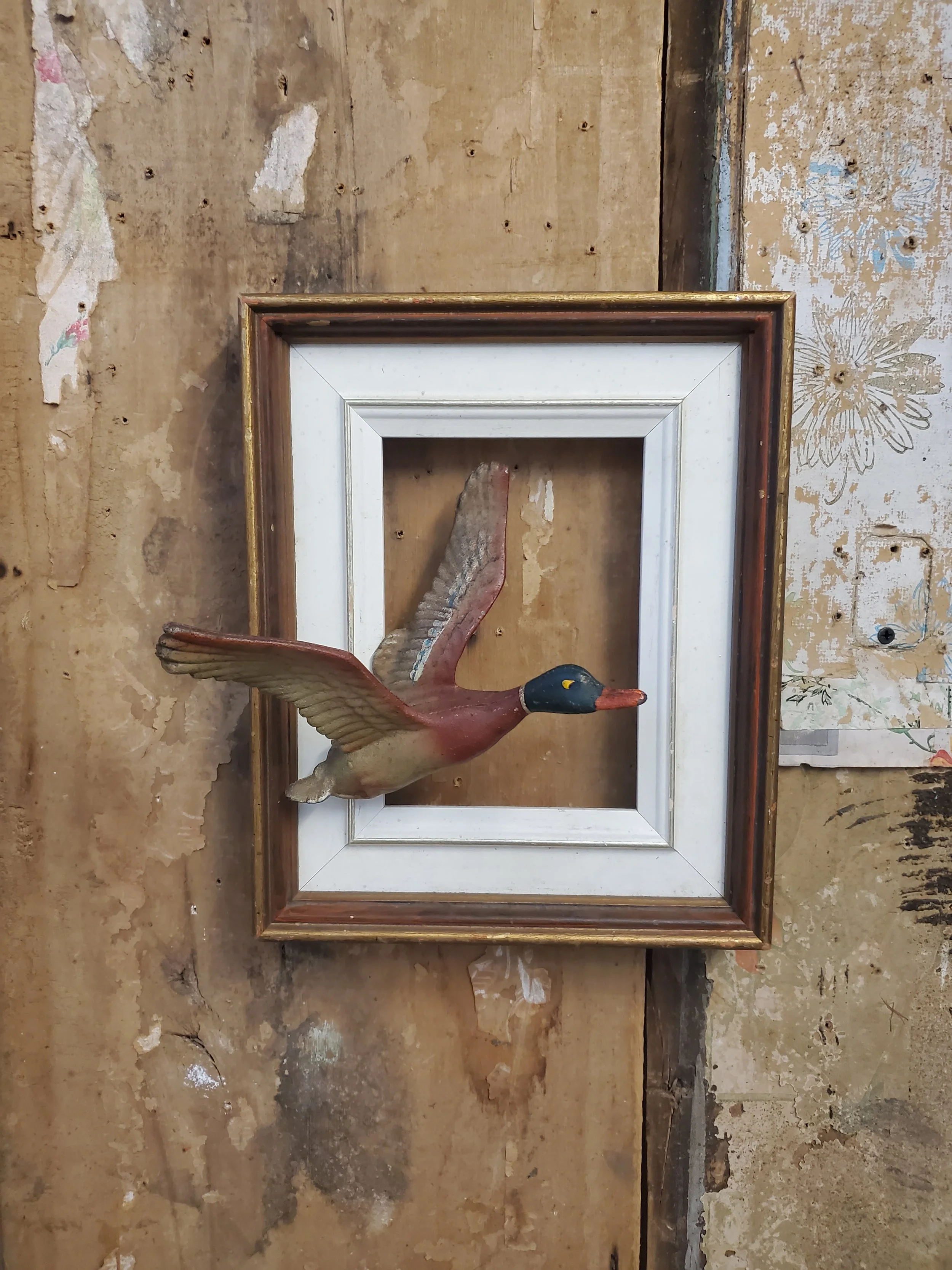 Cadre mural Canard en fonte vintage AC 6352