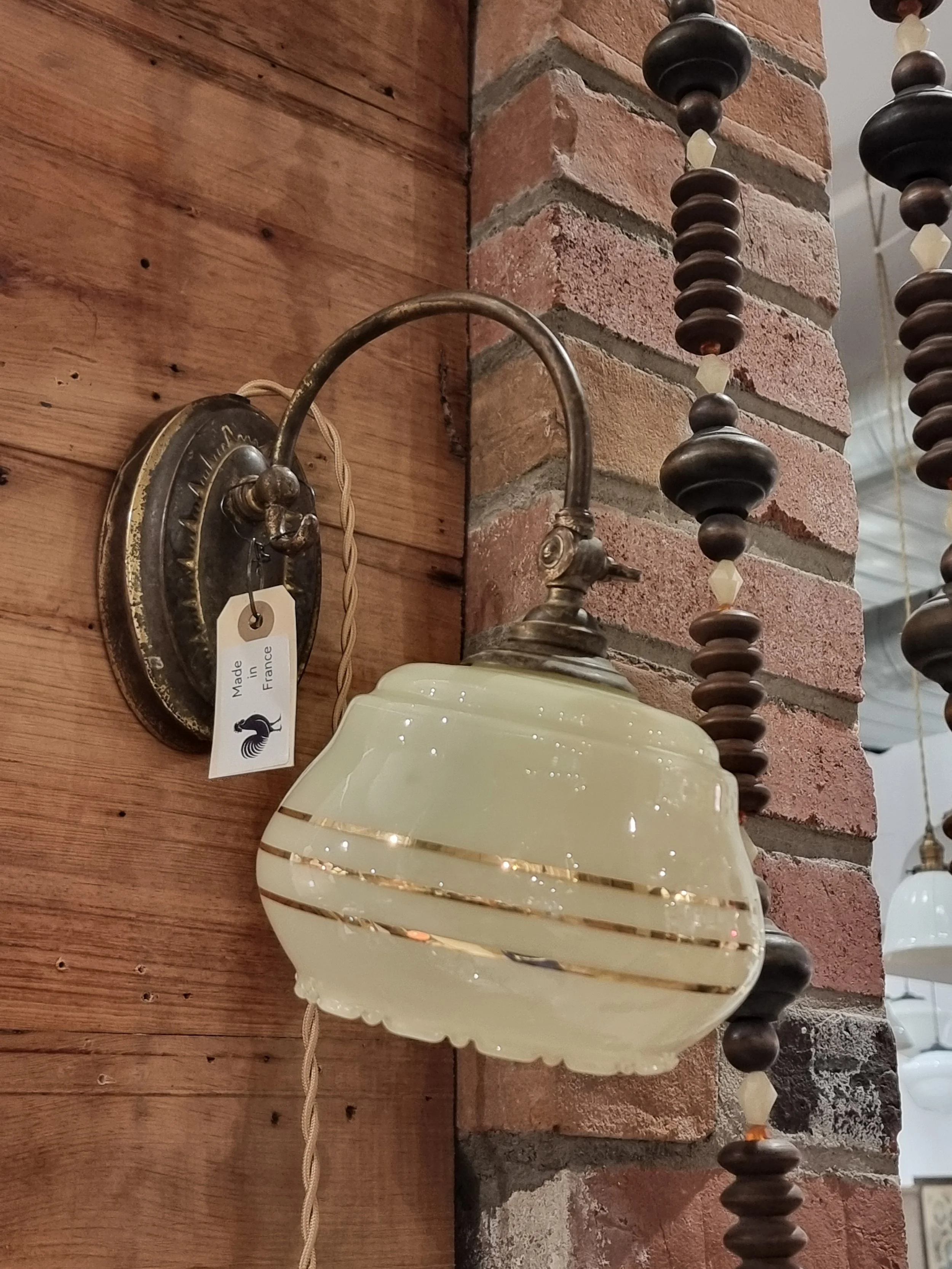 Applique murale ou lampe de table française en laiton antique L 3323