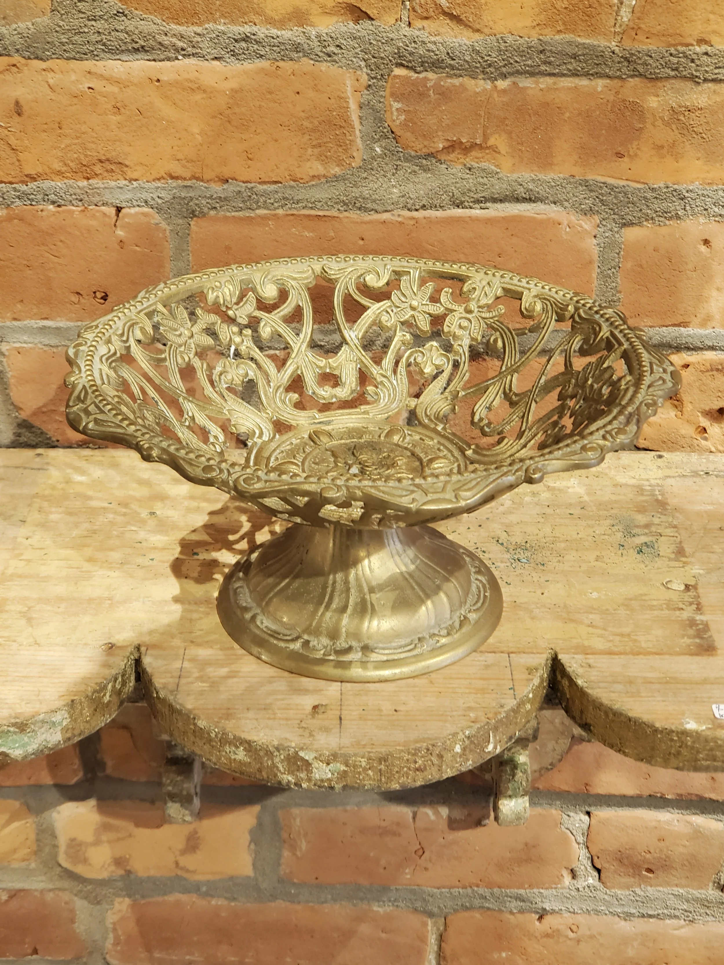 Corbeille à fruits en laiton antique AC 6165