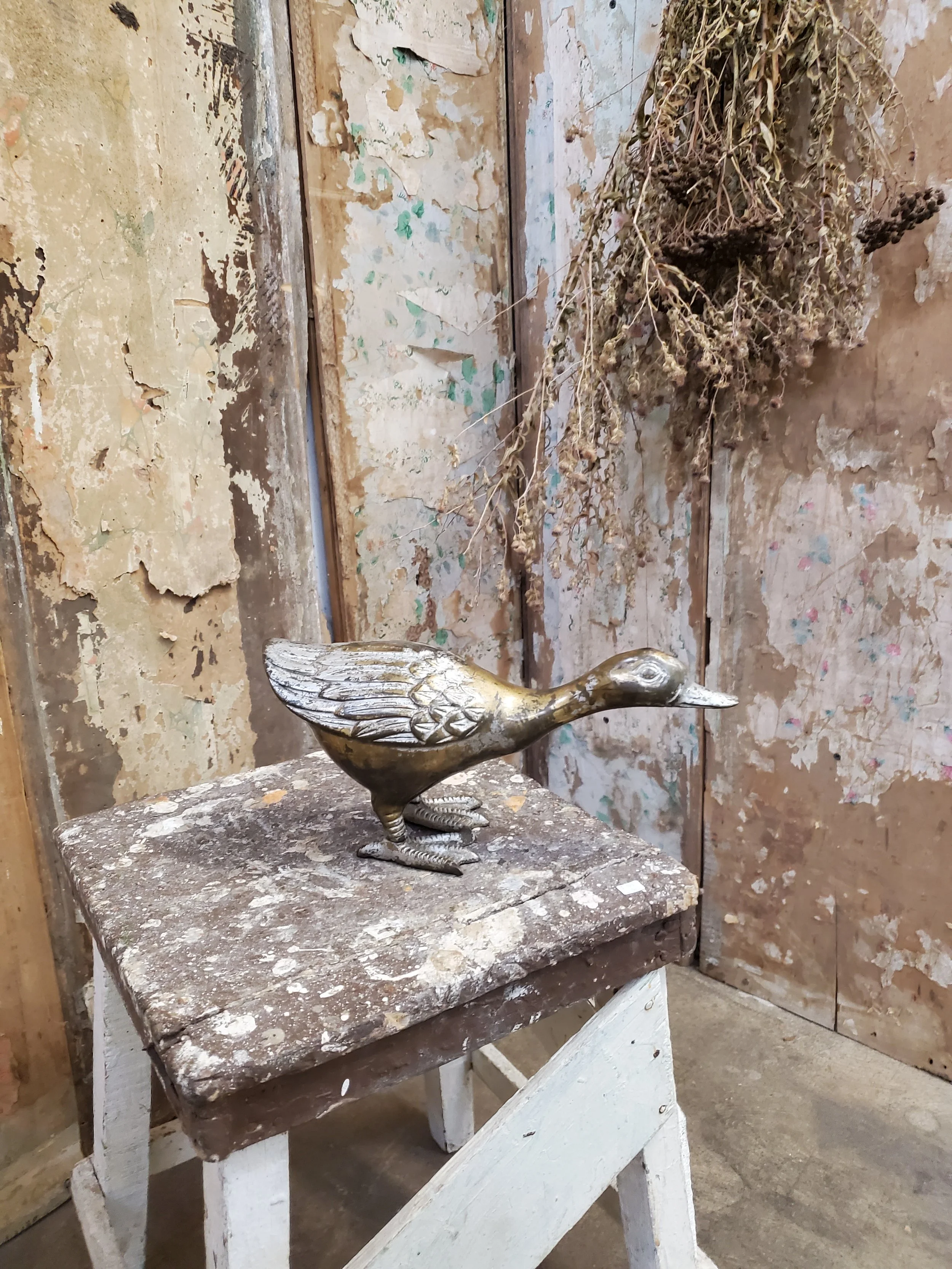 Figurine décorative canard en laiton vintage AC 6321