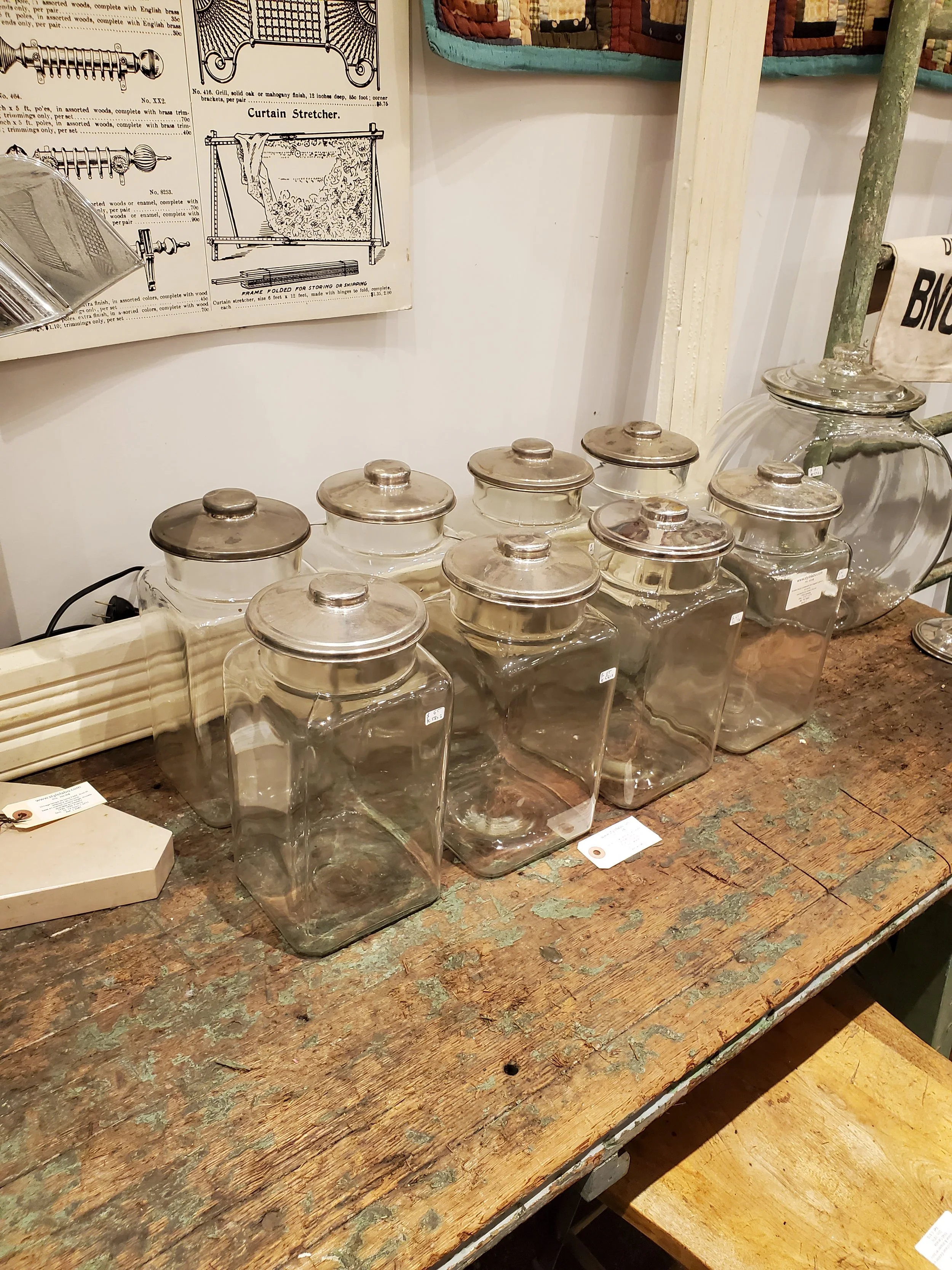 Bocal contenant de magasin général en verre antique AC 5803