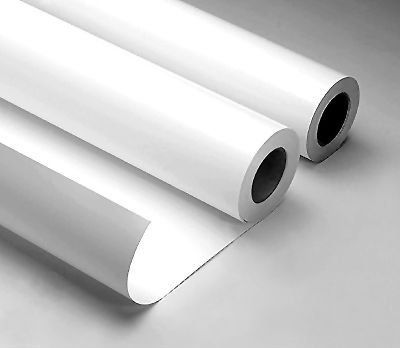 3.4 mil white vinyl w/ adhesive backing used primarily for temporary application on polished concrete or other smooth surfaces for the use of applying a variety of artistic mediums such as Solvent & Water-Based Dyes or Acid Stains topical coatings, and etching solutions. (Please do NOT use with substances like Xylene and MEK.) Panels can be cut up to 56" wide by 10' long. Designs larger than 58" wide will be sectioned into panels connected by a .25" overlap unless otherwise specified. *can be applied to more textured surfaces if applied correctly. Adhesive Spray and a stippling brush are good tools to achieve correct installation. Please call for more details.