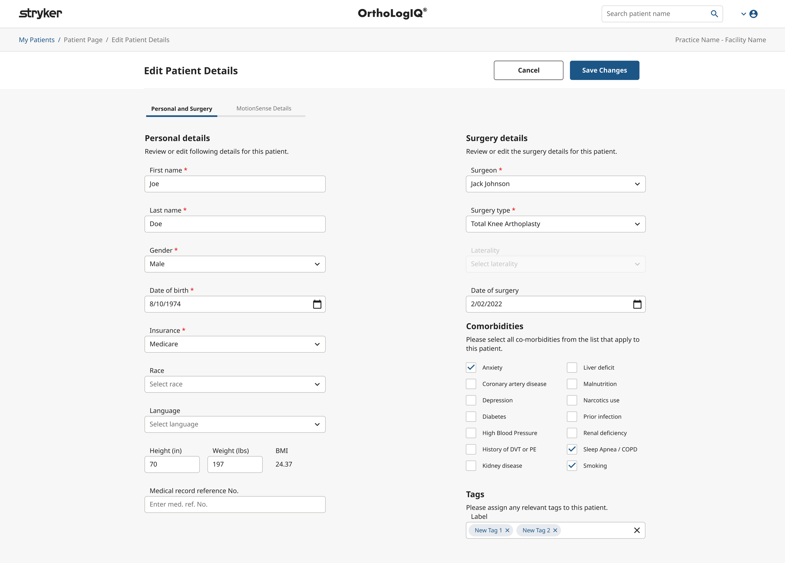 Edit Patient Concept 1.2: Two Column Approach (Copy)