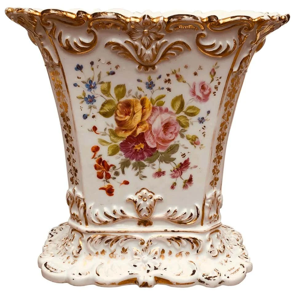 Paris Porcelain Rectangular Spill Vase — Relics Antiques