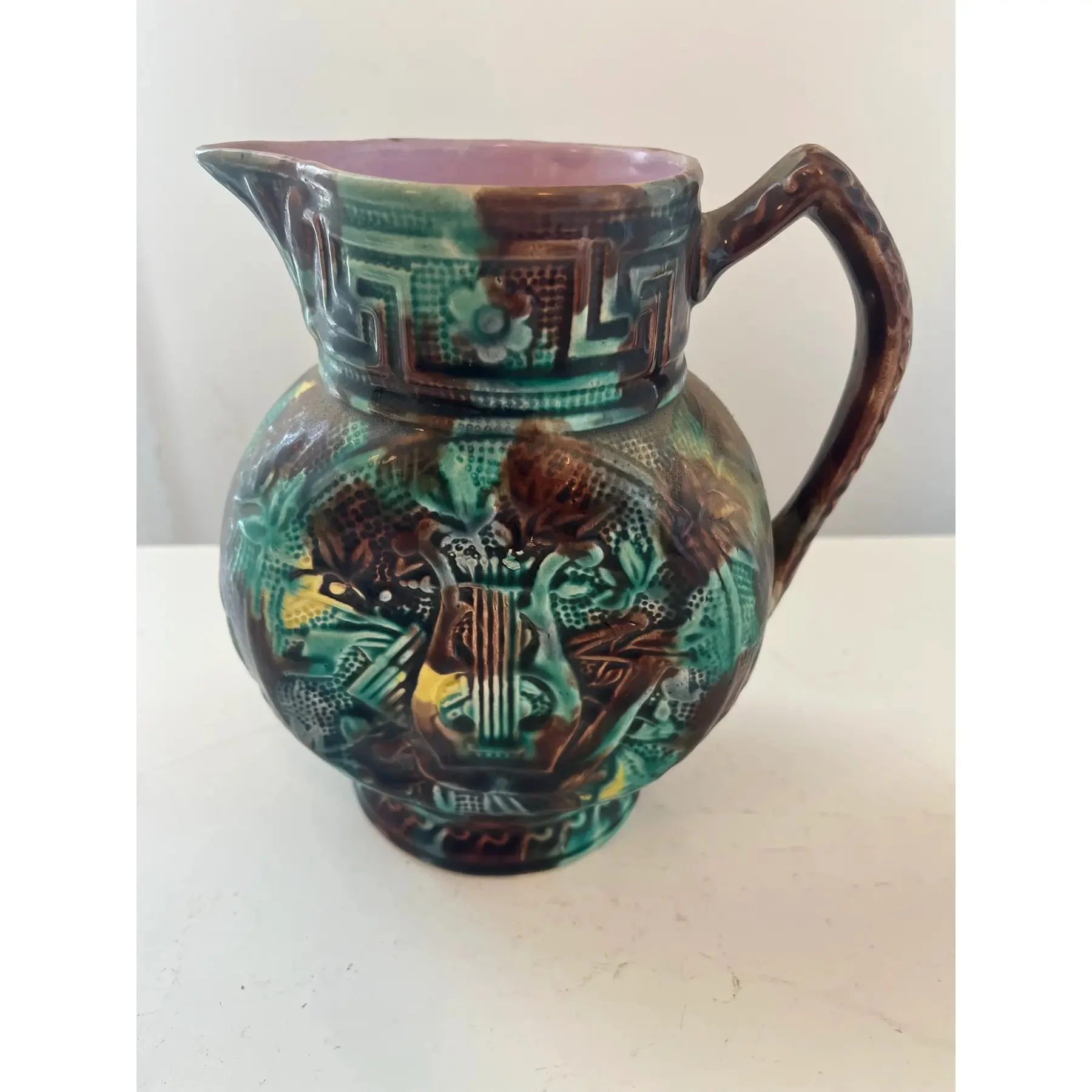 1900s-two-majolica-ceramic-pitchers-8856.jpg
