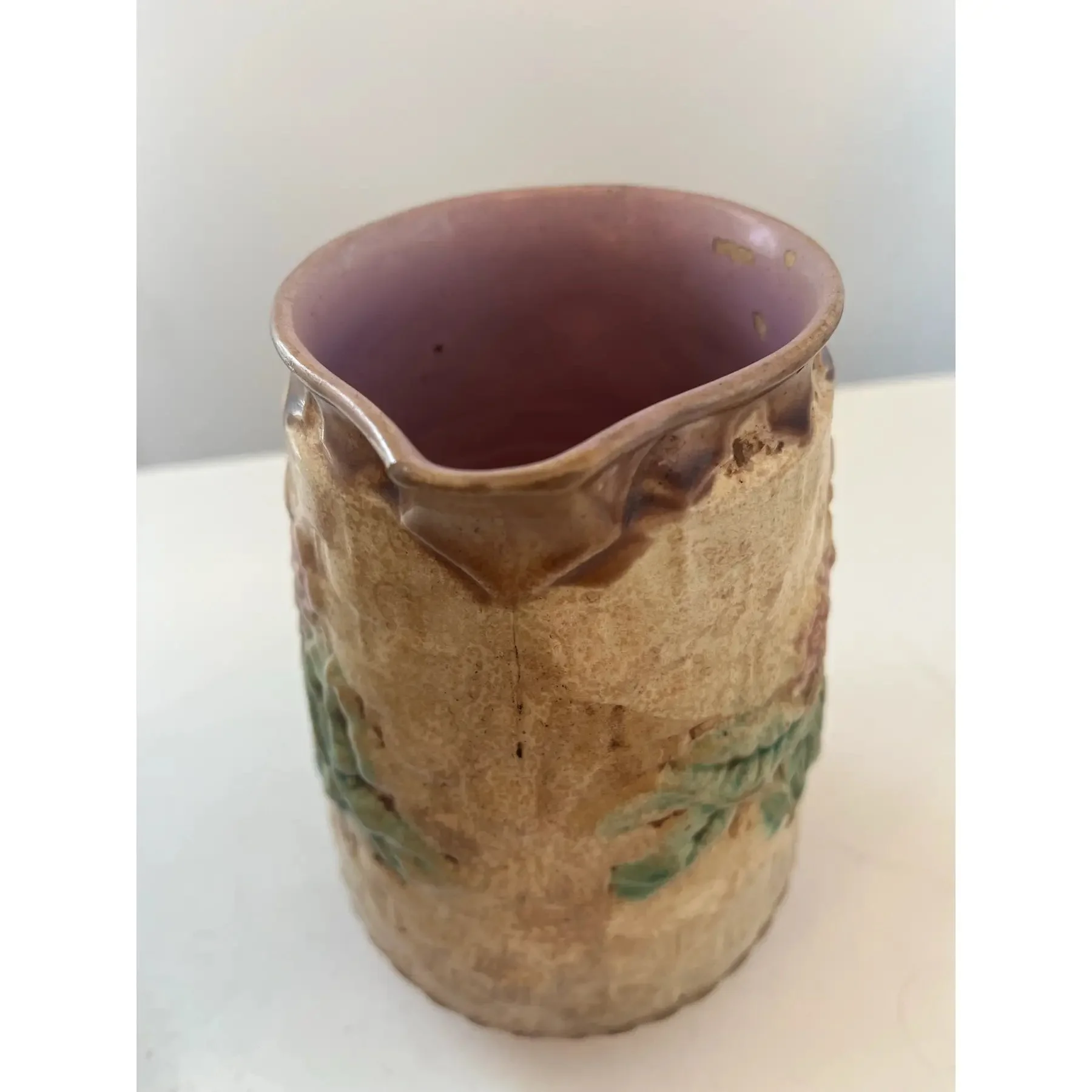 1900s-two-majolica-ceramic-pitchers-5316.jpg