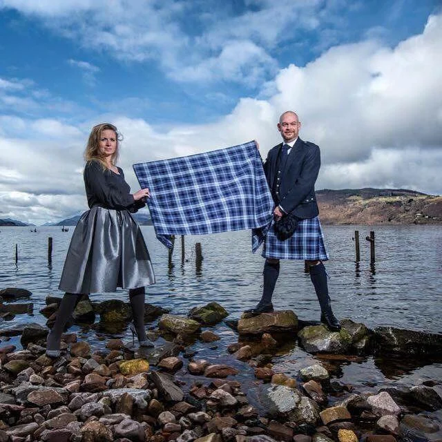 See the links below to read the story of designer Prickly Thistle and the Loch Ness Water tartan.