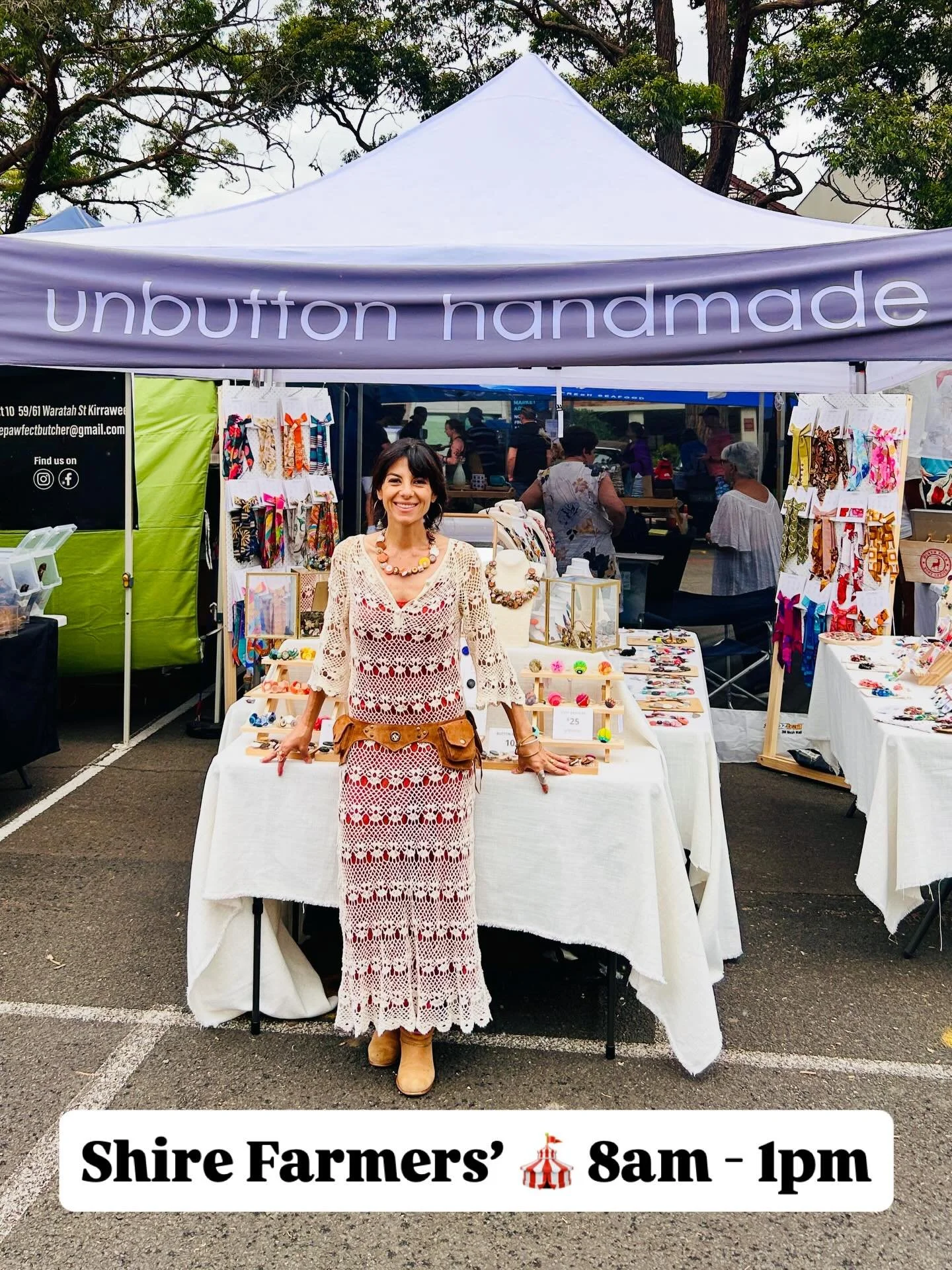 All set up and it&rsquo;s been a great start ✨ so wonderful to reconnect with Farmers&rsquo; market regulars and meet new lovers of handmade!
&bull;
&bull;
&bull;
#shiremarket #handmadechristmasgifts #jewellerystall #shoplocal