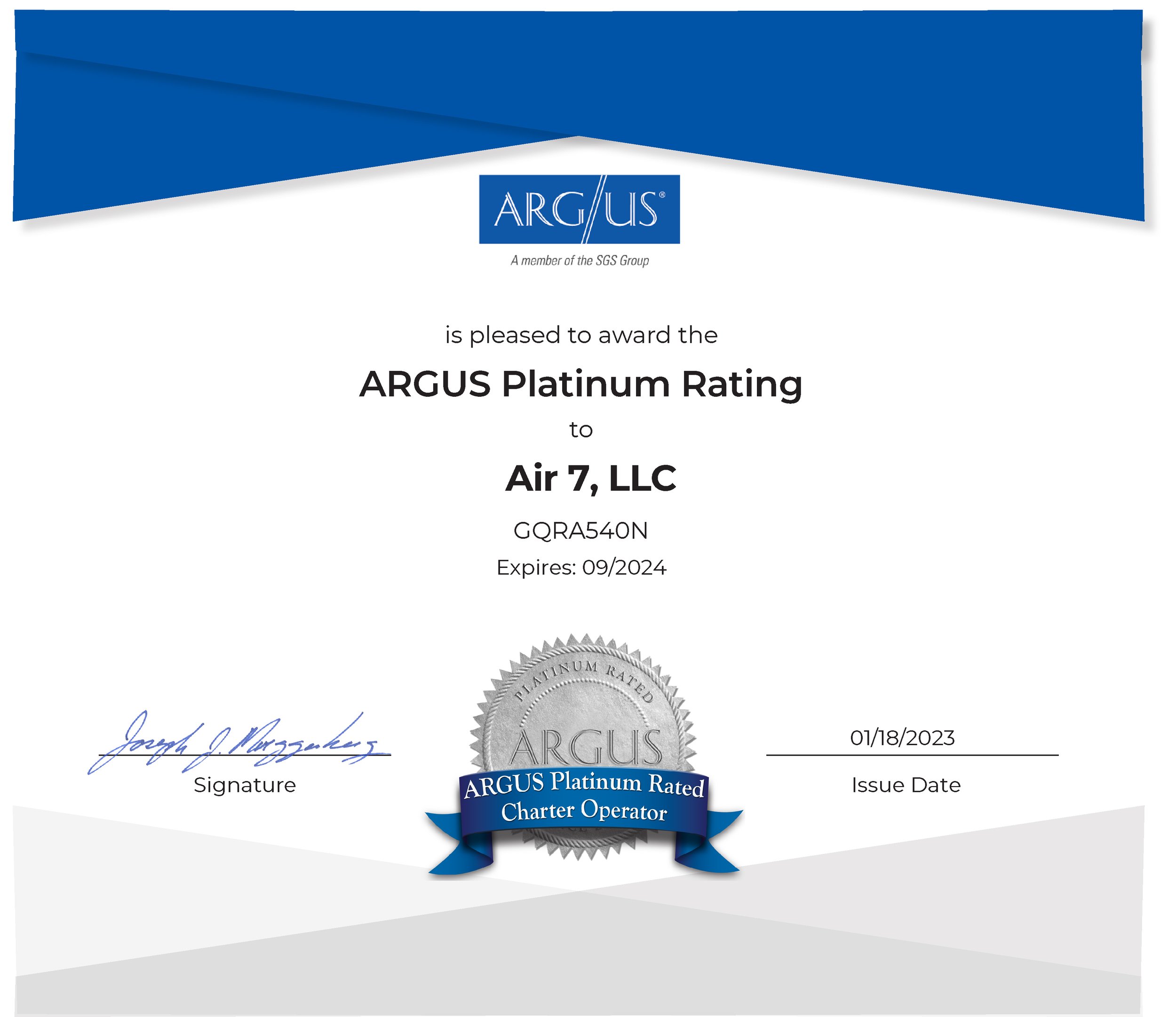 Air 7, LLC.Platinum Rating Certificate-2023.jpg