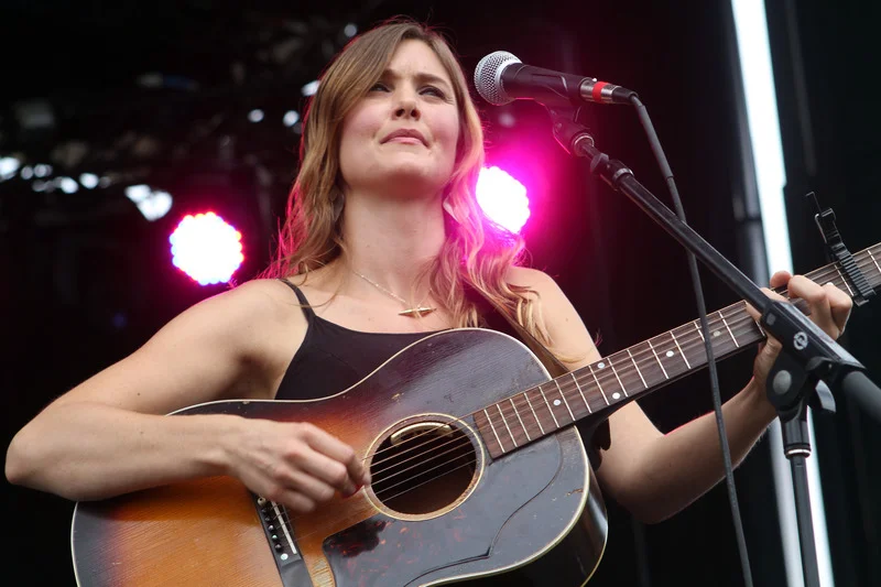 Photograph of Knoxville native, Jill Andrews, performing at Forecastle Festival 2014, photo courtesy of AC Entertainment