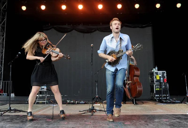 Nickel Creek performing at Forecastle Festival 2014, photograph by Tyler Stewart