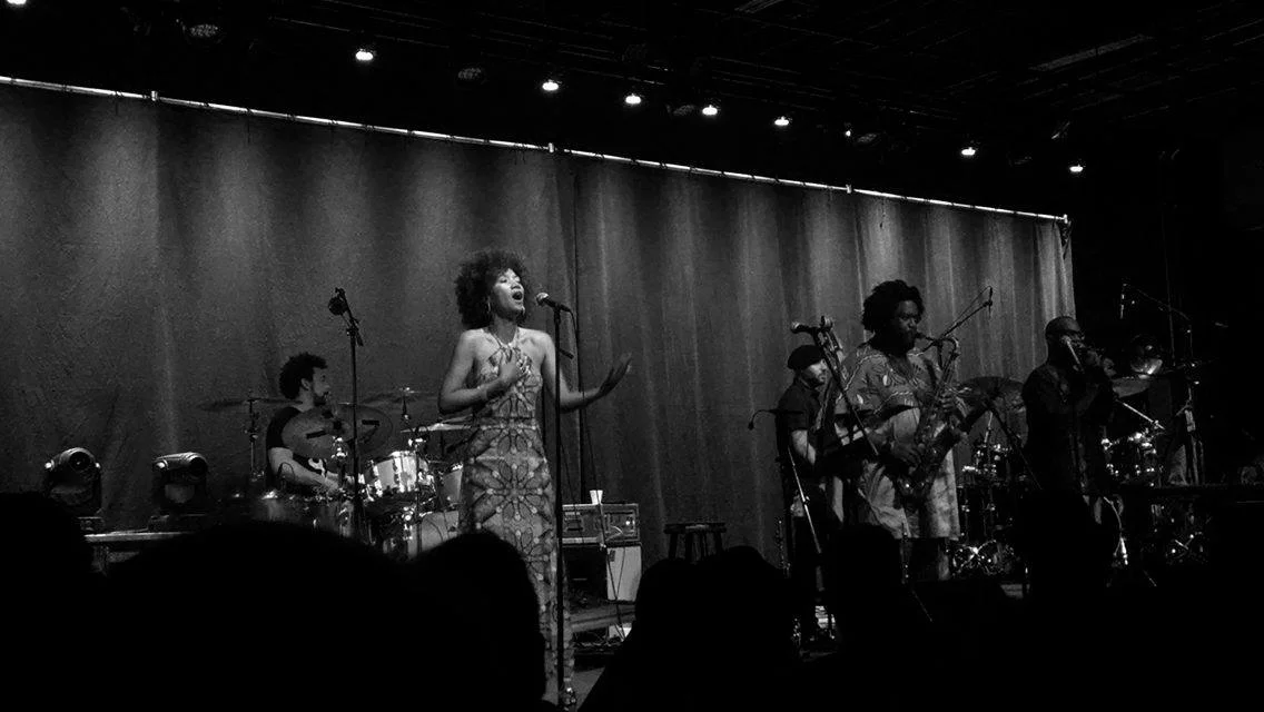 Kamasi Washington and band performing "The Epic," photograph by Pete Eby