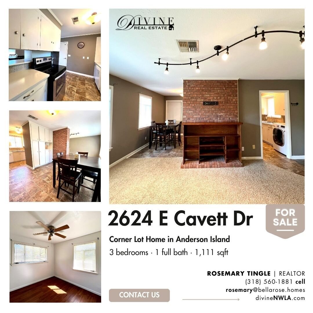 For Sale: Corner lot Home in Anderson Island

2624 E Cavett Drive Shreveport, LA 71104
3 bed, 1 bath, approx. 1,111 sqft
$139,500

Living room with modern track lighting and brick accent wall. Kitchen with electric stove-oven, dishwasher, washer-drye