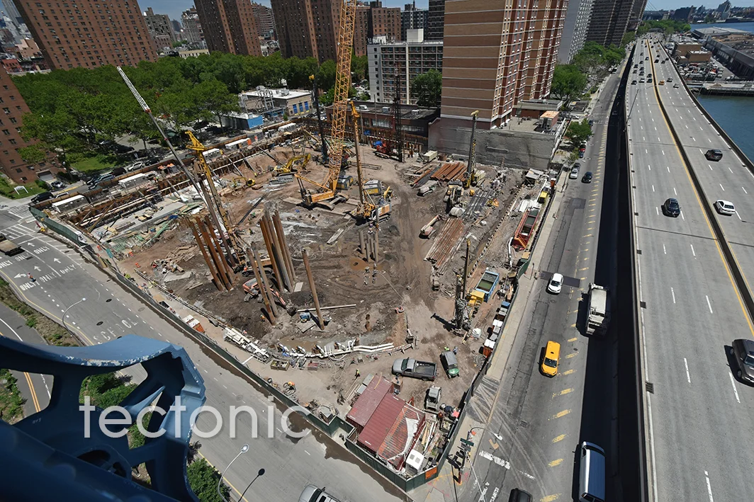 Looking down from the Manhattan Bridge