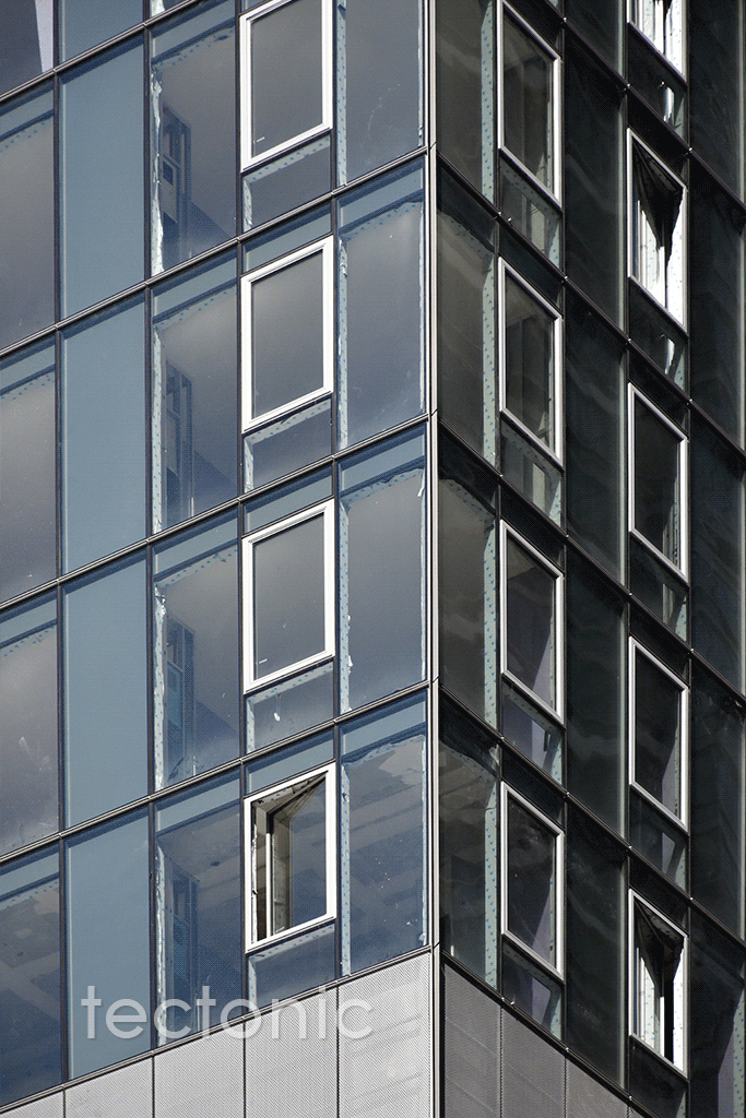 Close-up of the facade