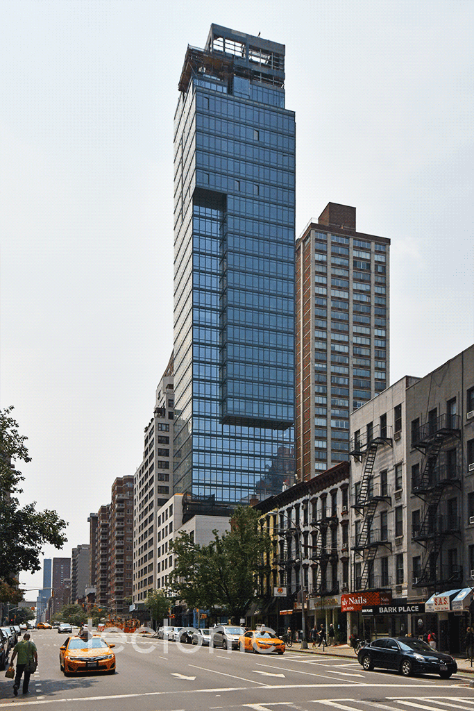 View southwest along 1st Avenue