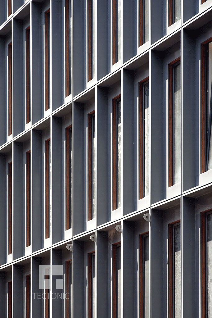 Close up of the facade